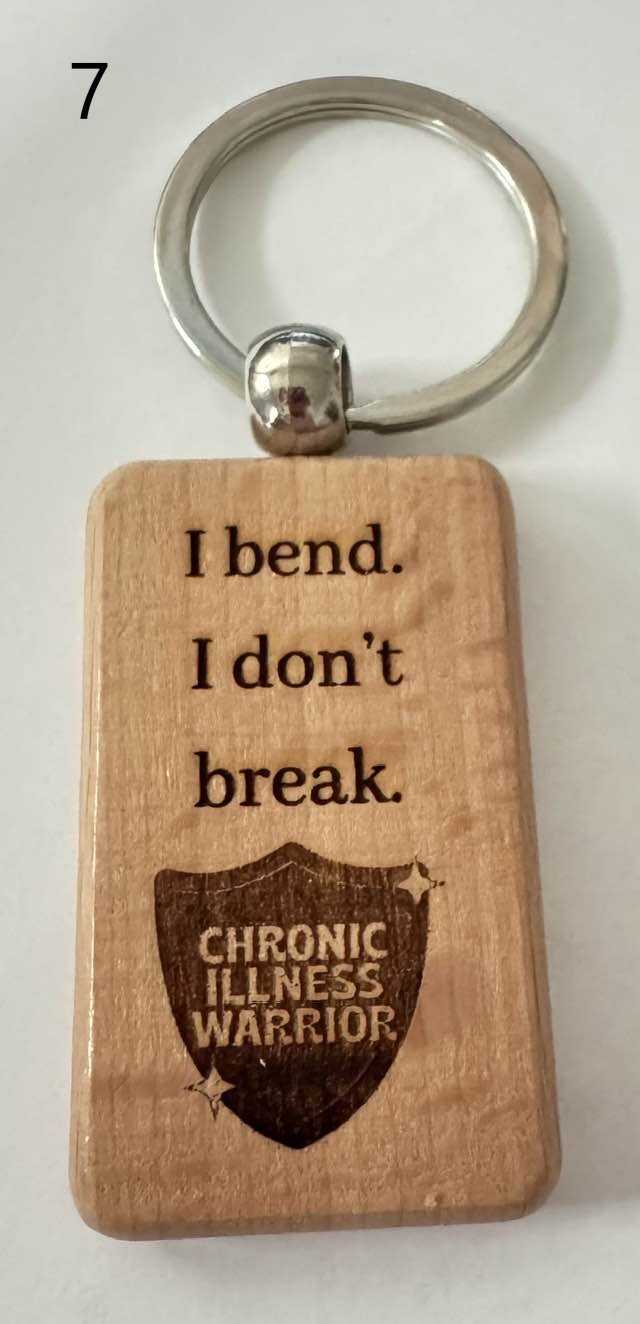 Wooden Engraved Illness Awareness Keychains | Chronic Pain, Cancer, & More (6) product image (7)