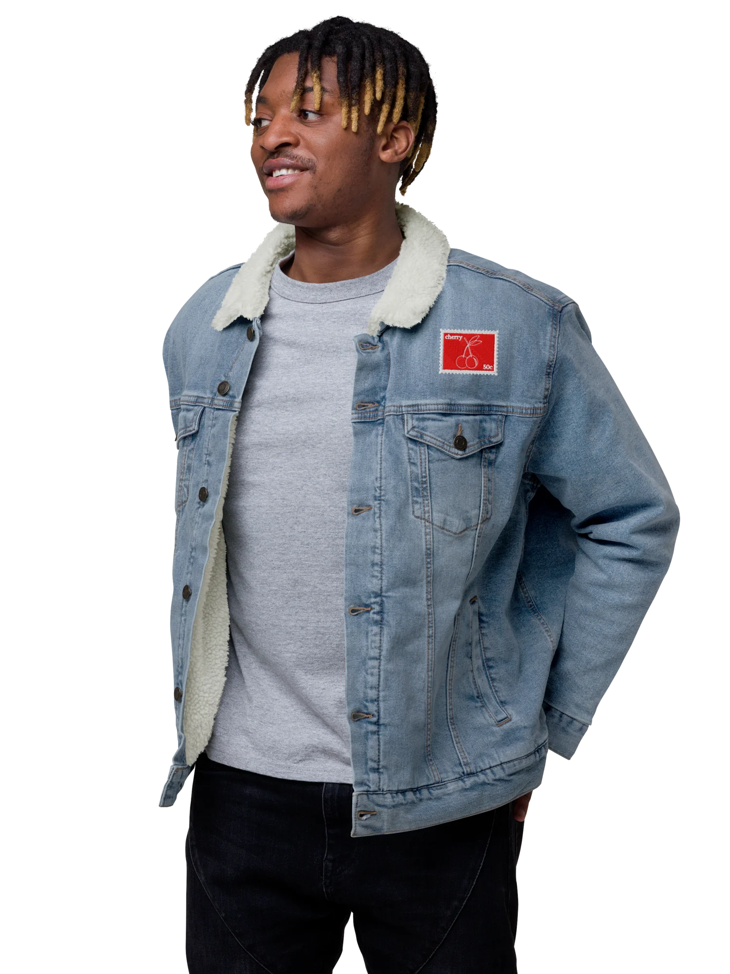 Cherry Sherpa Denim Jacket product image (7)