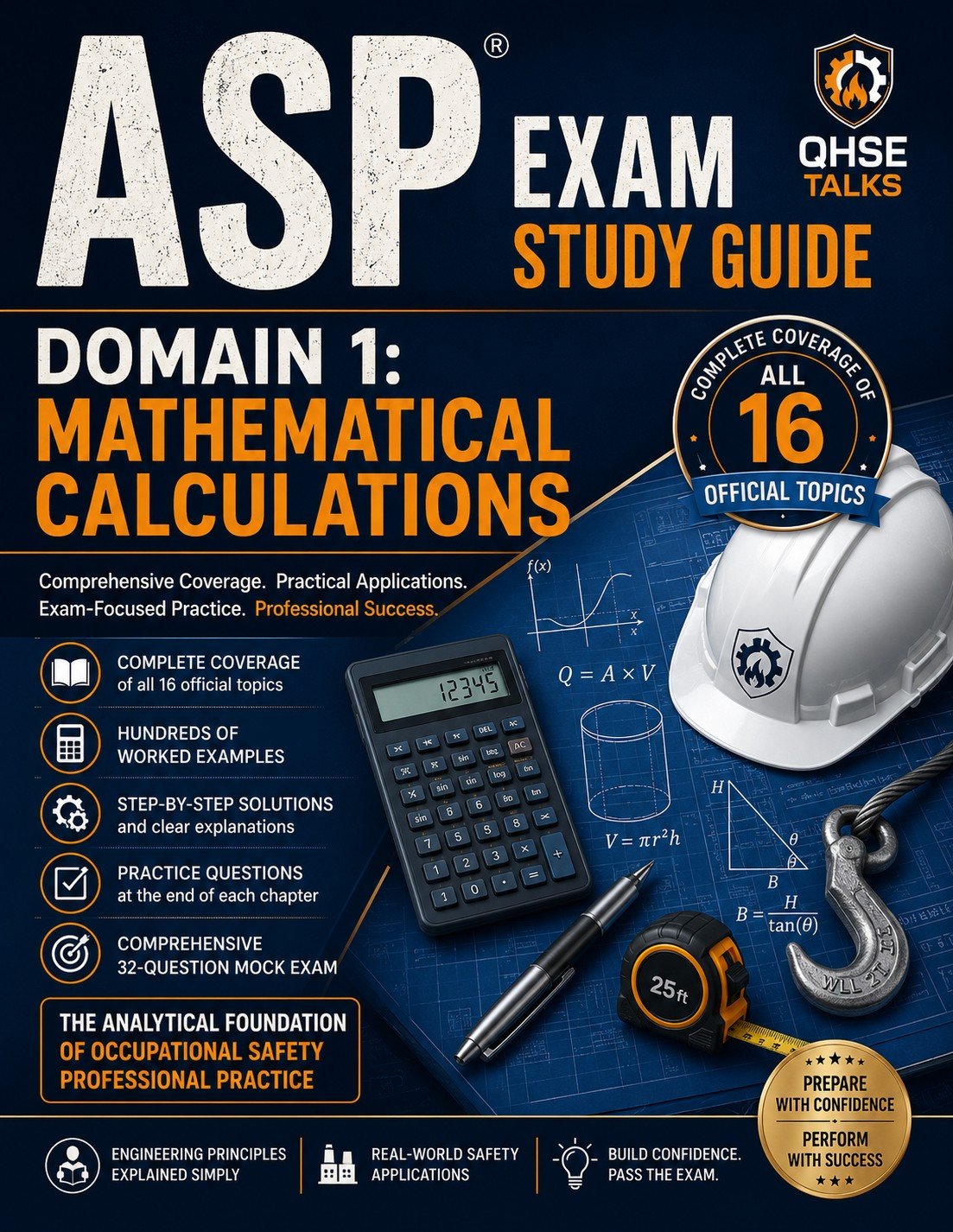 ASP 11 Exam Domain 1: Mathematical Calculations: Complete Study Guide with Worked Examples, Practice Questions, Detailed Solutions, and a Full-Length Mock Exam product image (1)