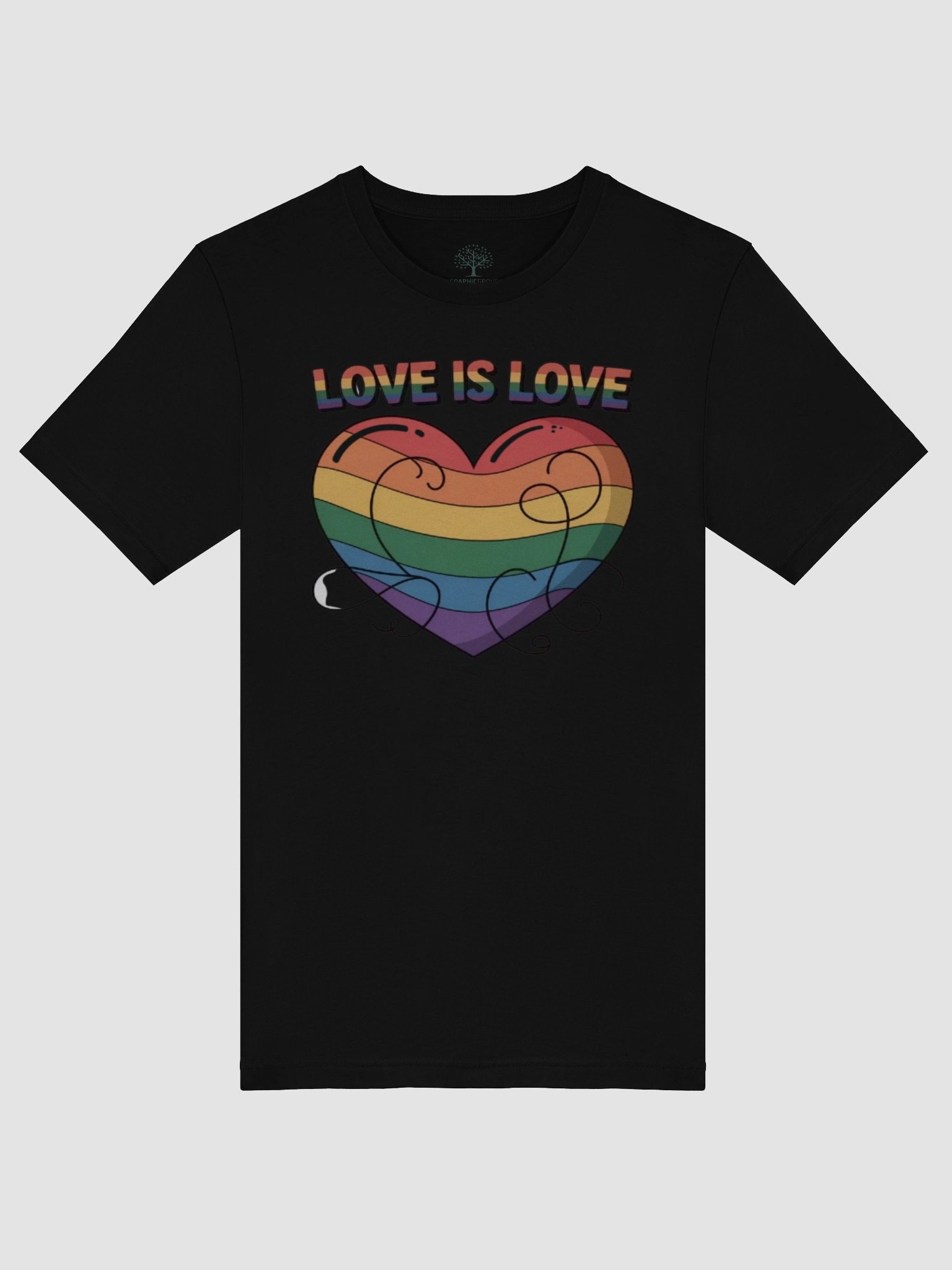 Unisex 'Love Is Love' Rainbow Heart Pride T-Shirt by Graphic Grove product image (52)