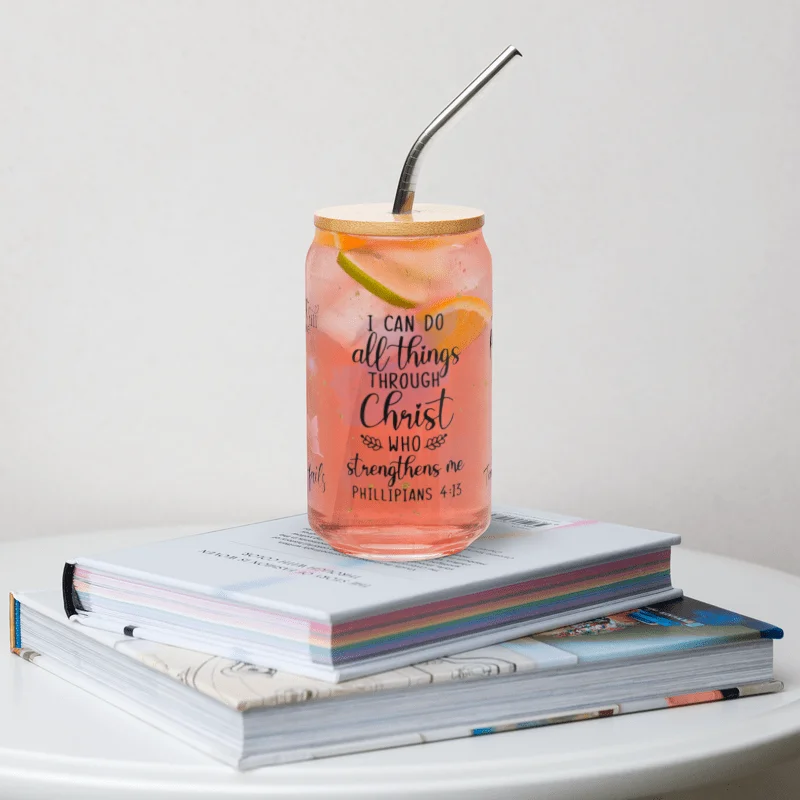 I Can Do All Things Through Christ Glass Tumbler product image (3)