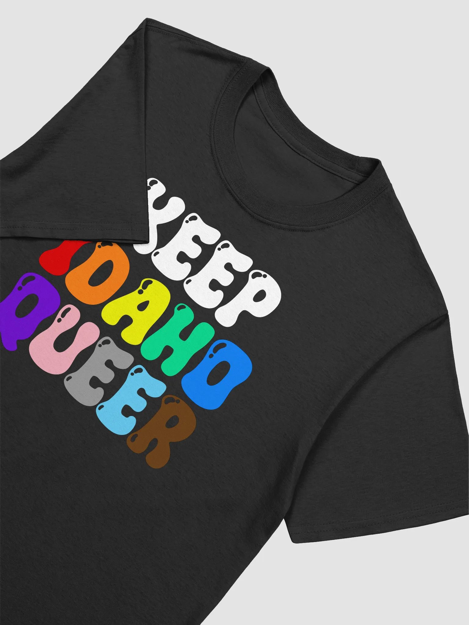 "KEEP IDAHO QUEER" dark t-shirt product image (2)