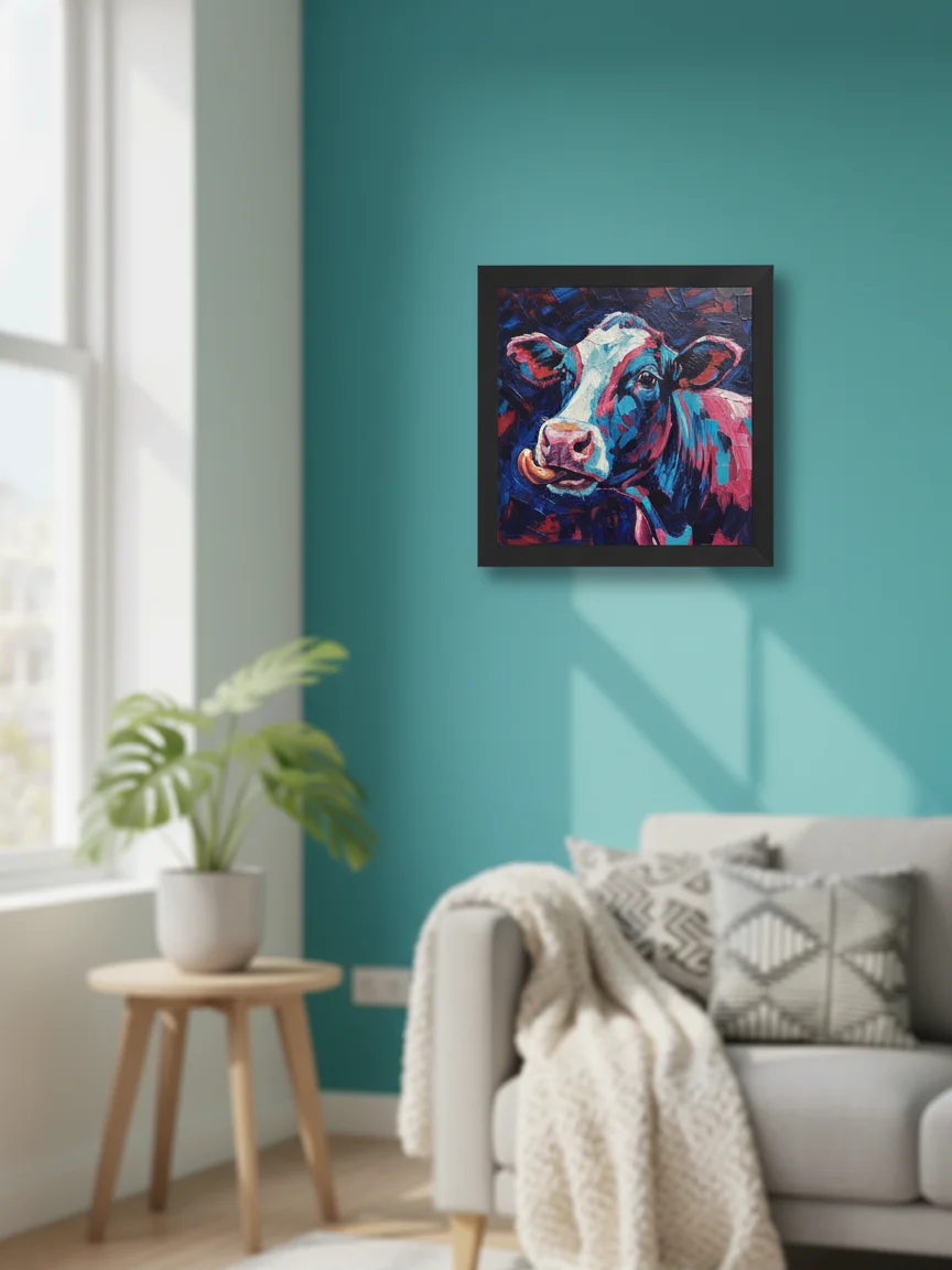 Impressionist Cow Wall Art, Colorful Modern Farmhouse Print product image (3)