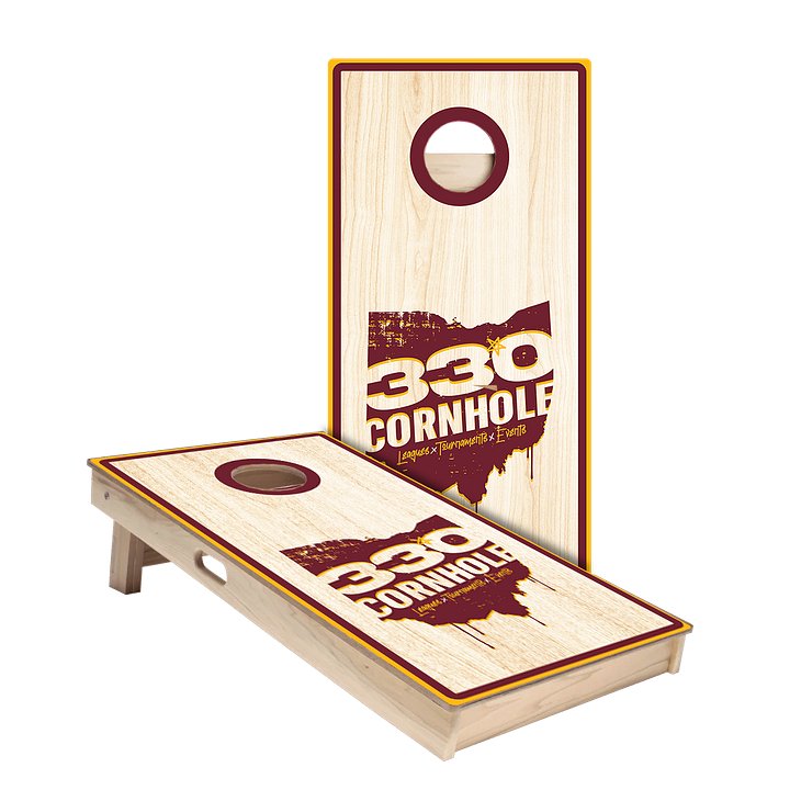 330 Cornhole Wine and Gold Cornhole Boards and Bags (Local Pickup Only) product image (1)