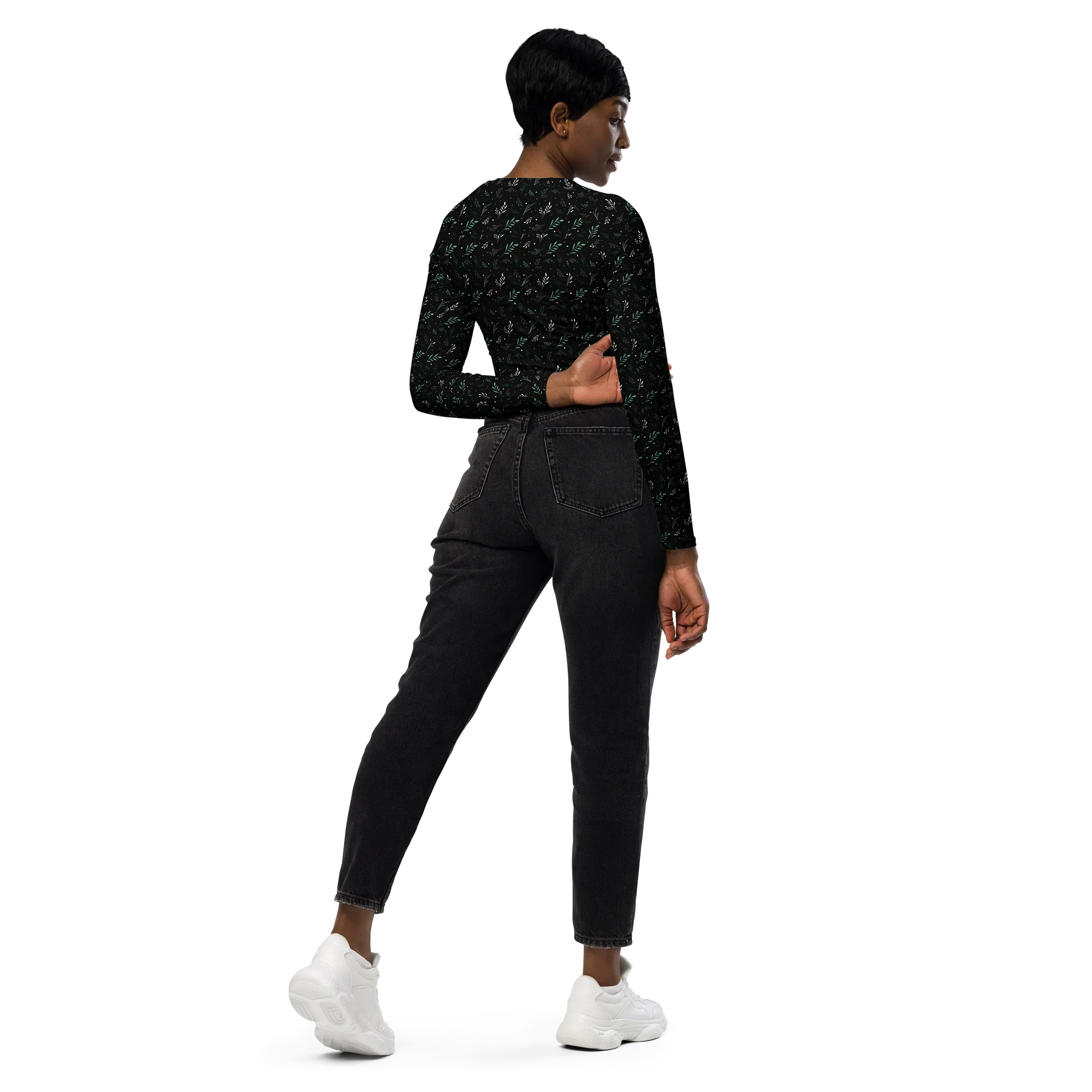 Midnight Leaf All-Over Crop Top product image (2)