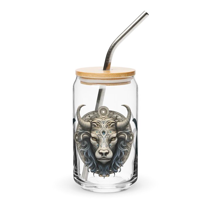 Taurus Zodiac Glass Can Sipper product image (2)