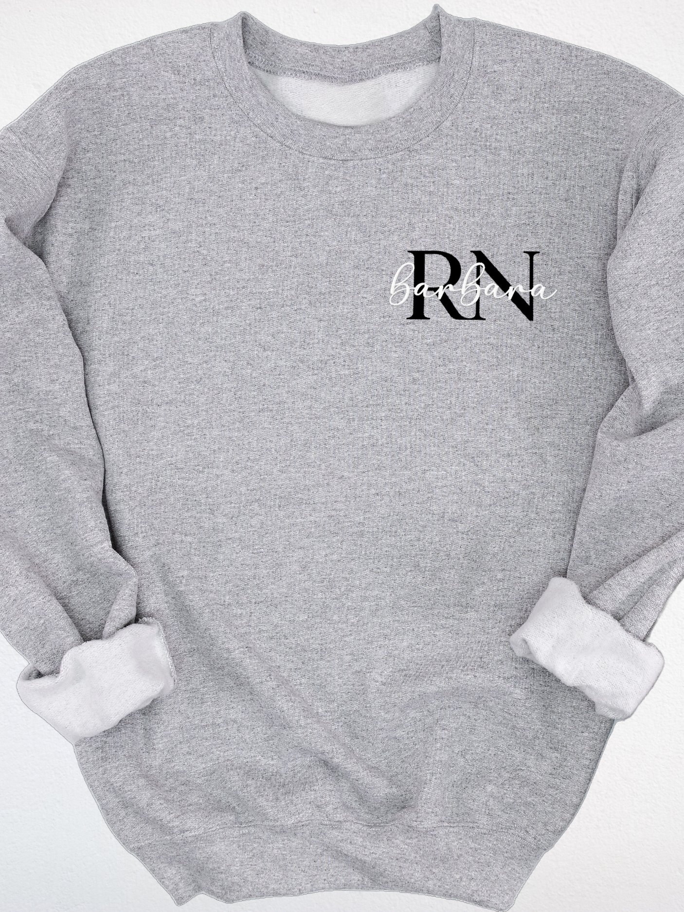 Personalized Embroidered Monogram RN Sweatshirt product image (3)
