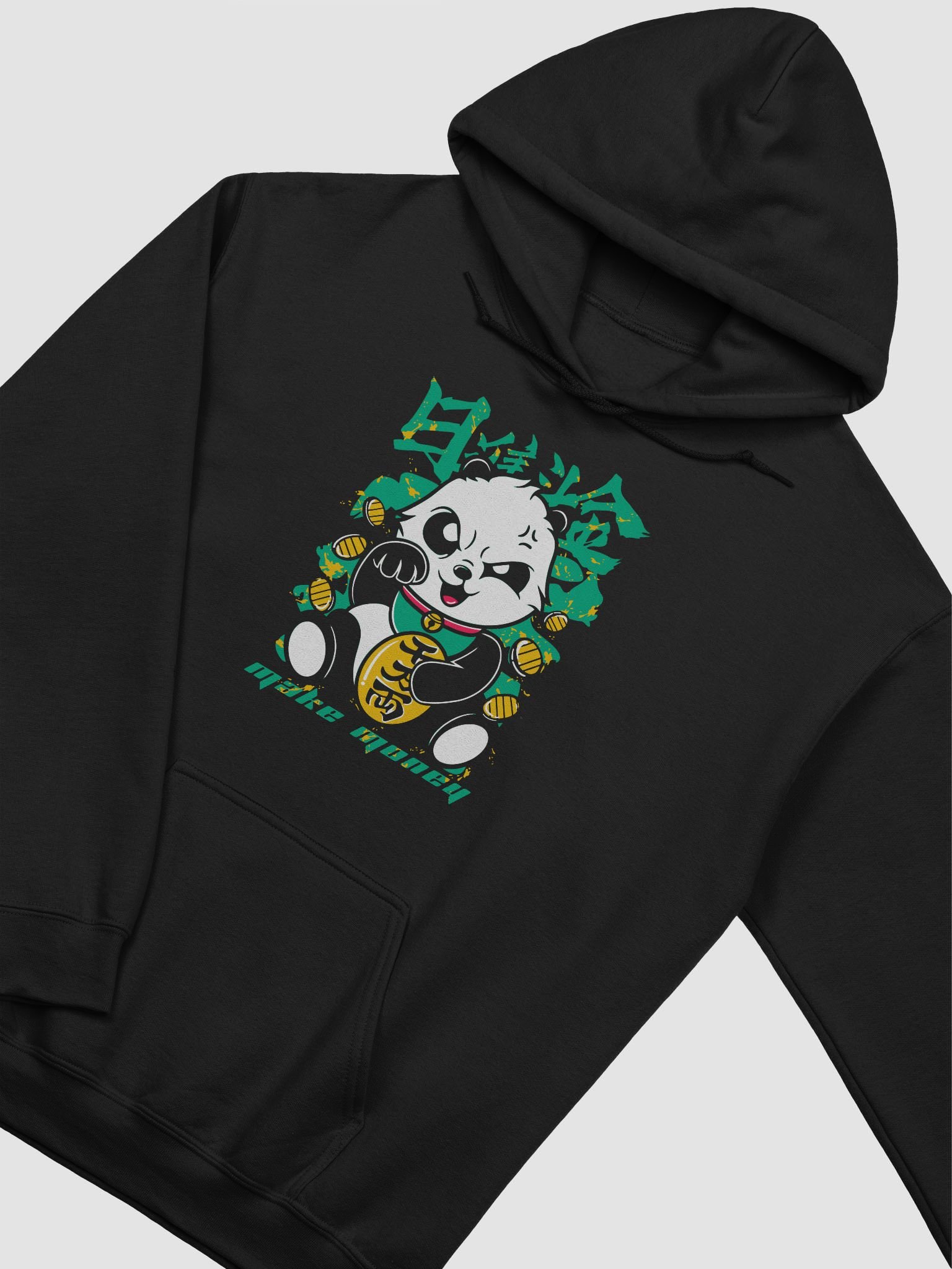 Lucky Panda Gold Hoodie - Unisex Hoodie – Minimalist Printed Hoodie for Everyday Wear product image (3)