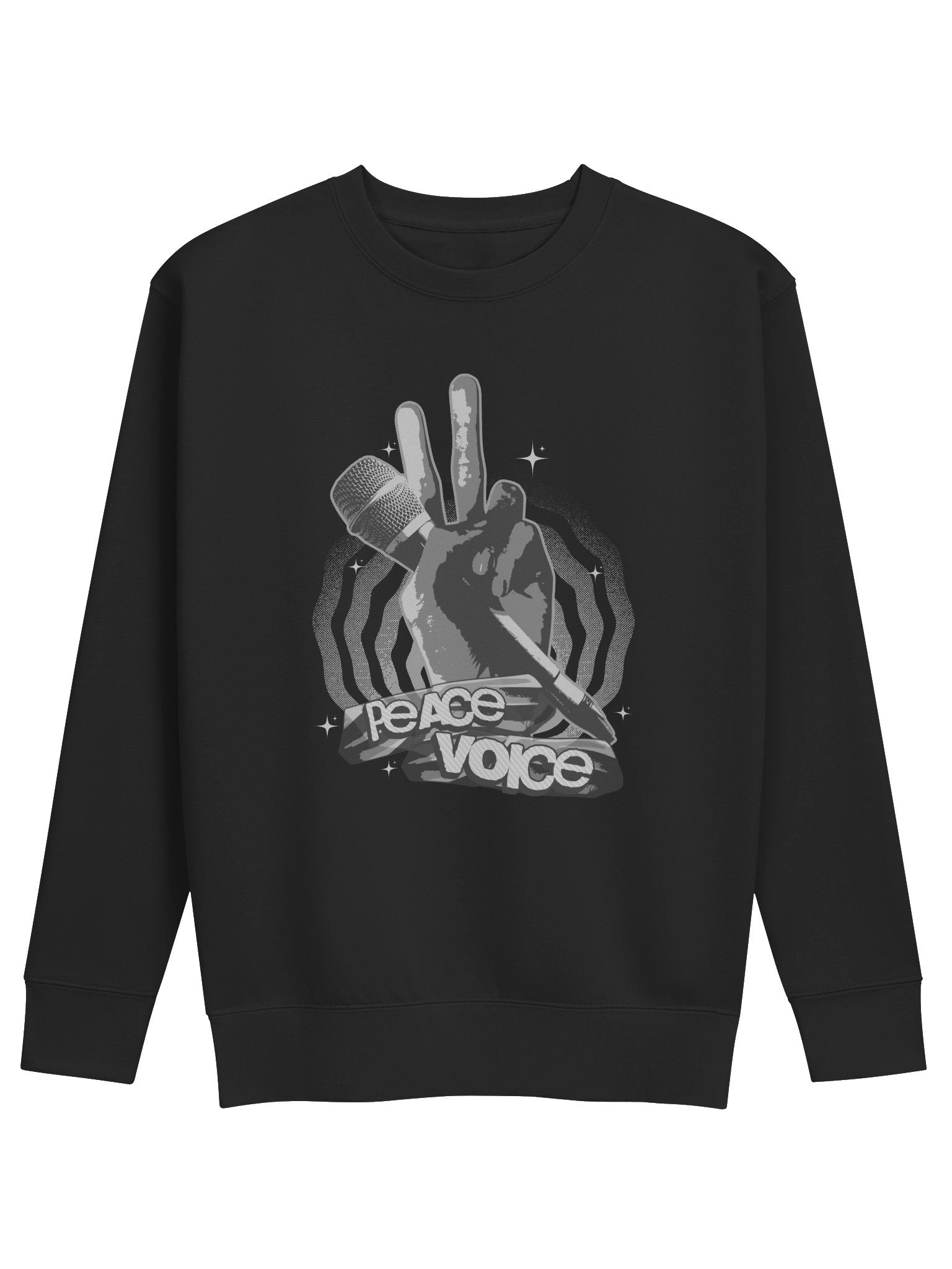 Peace Voice T-Shirt - Hip Hop Microphone Hand Sign Sweatshirt | Music Lover Rap Tee product image (5)