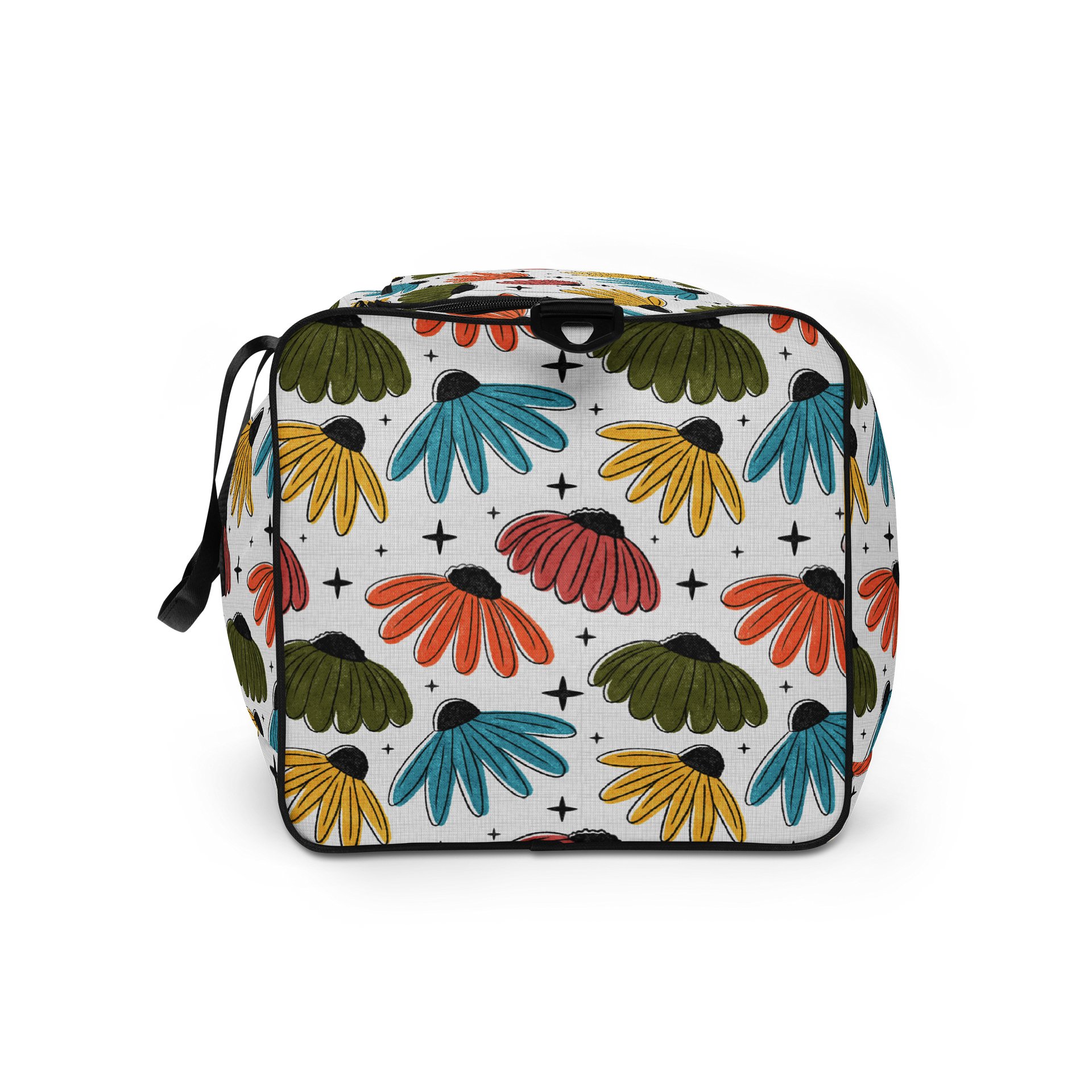 Retro Halftone Coneflowers Duffel Bag product image (9)