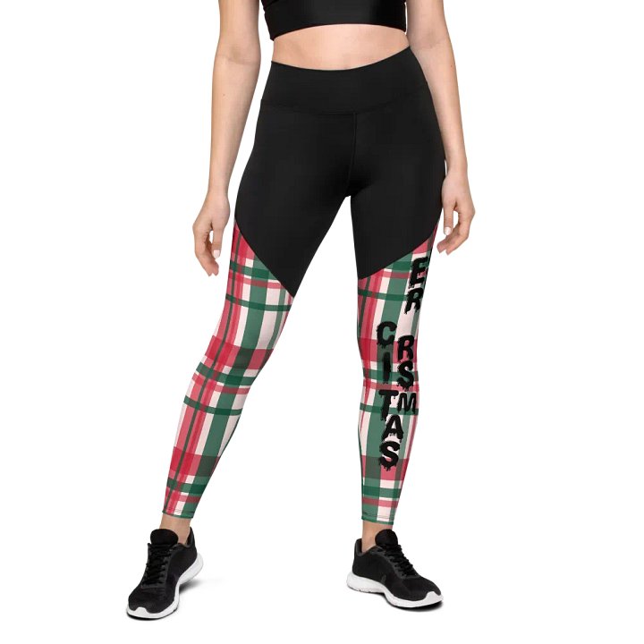 Vibrant Checkered Compression Leggings product image (2)