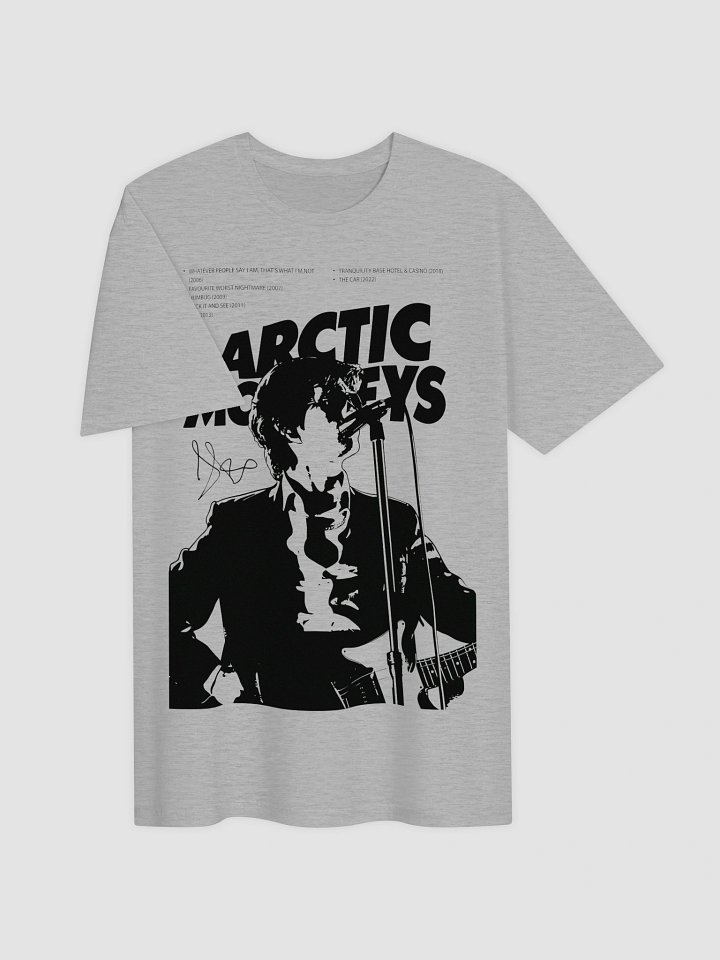Arctic Monkeys Discography T-Shirt | Alex Turner Silhouette Graphic | Indie Rock Vintage Band Tee product image (2)