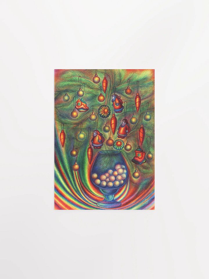 Whimsical Christmas Tree Poster - Christmas Still Life product image (1)