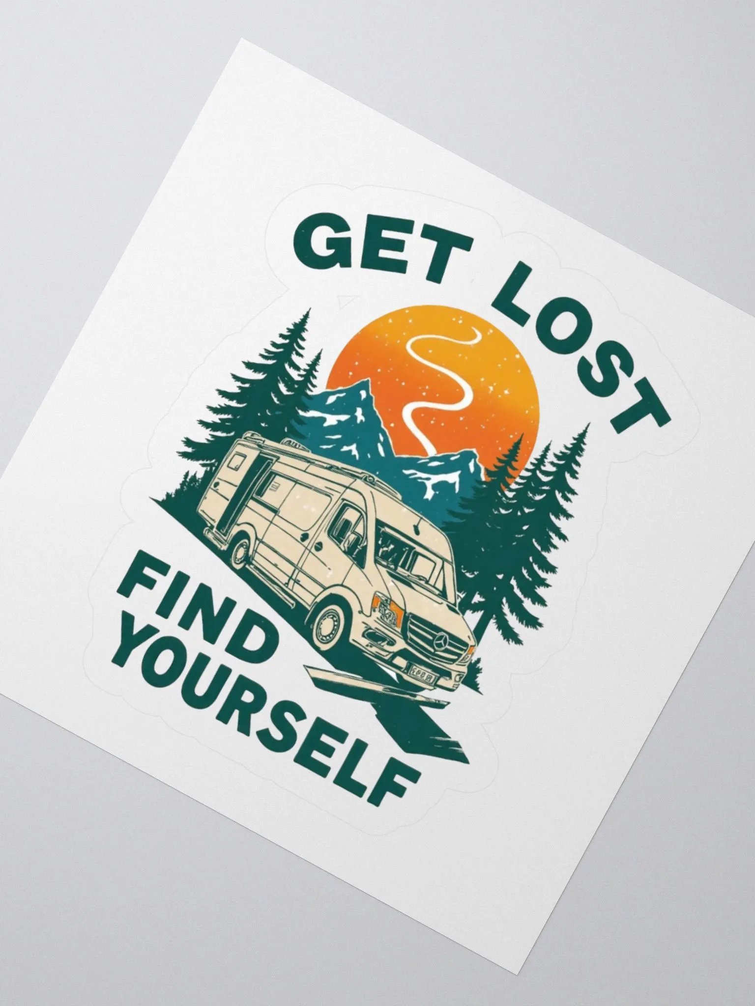 Get Lost, Find Yourself - Camper Van Kiss Cut Stickers product image (6)