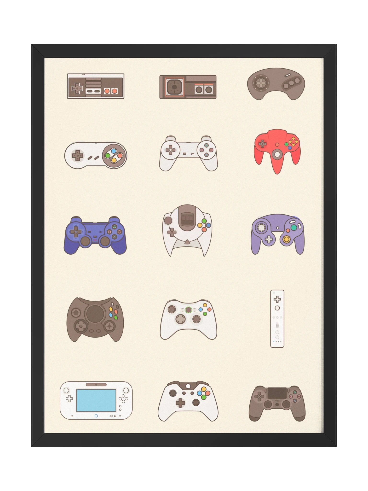 Retro Controllers (Beige) [3x4] | Framed product image (1)
