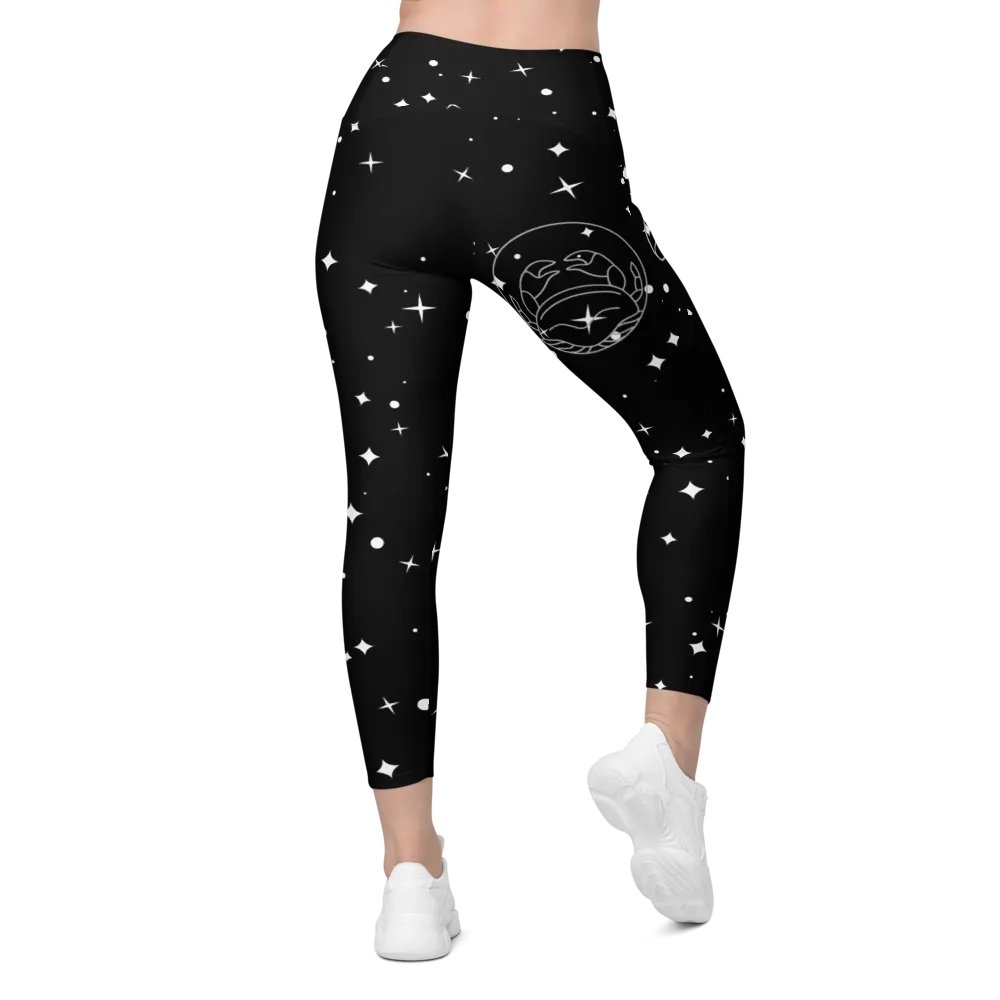 Starry Cancer Crossover Leggings with Pockets product image (2)