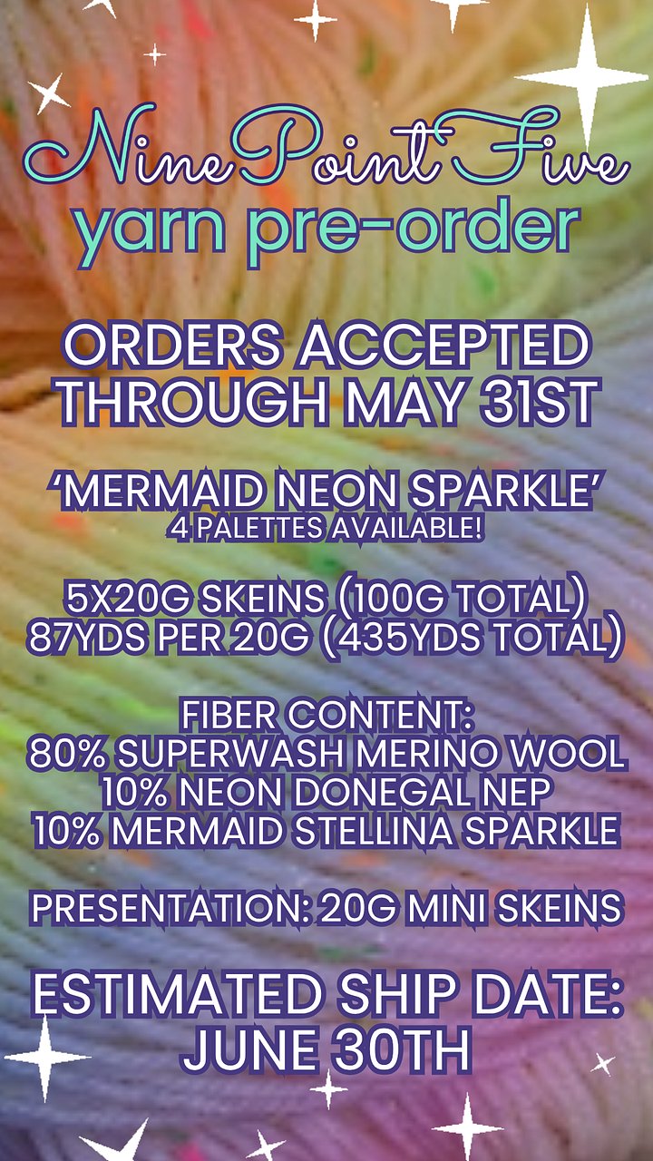[PRE-ORDER] Fingering Weight Mermaid Stellina Neon Donegal Nep Mini Skein Fade Set (5 x 20g Skeins) product image (1)
