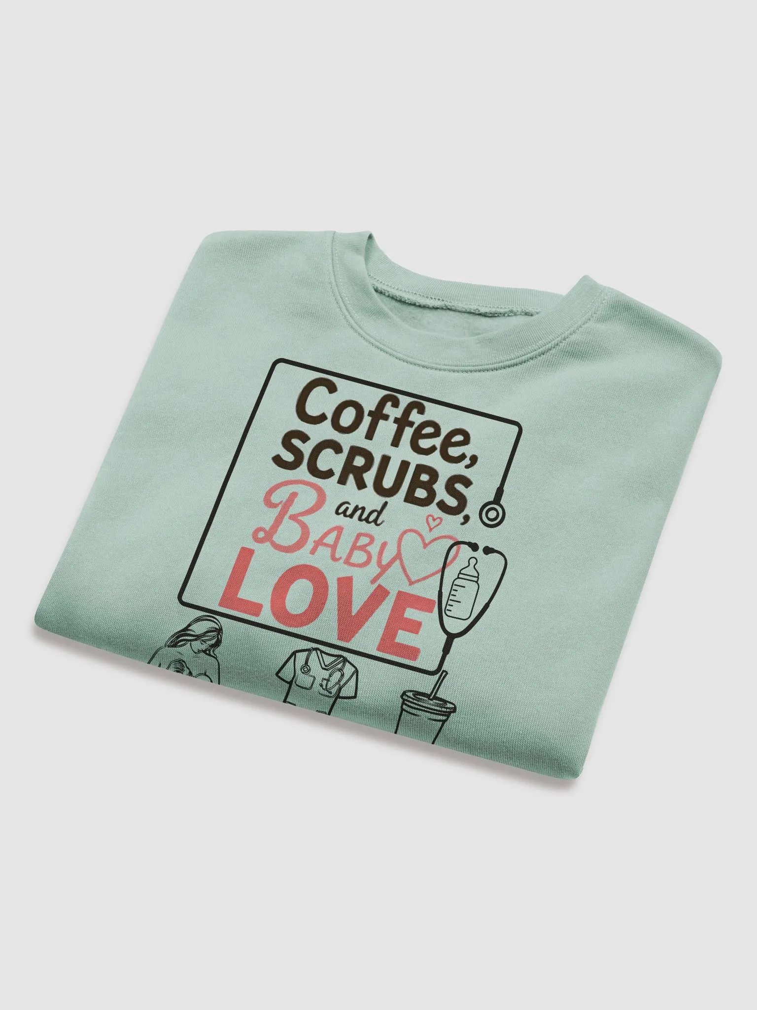 Coffee, Scrubs, and Baby Love Crop Sweatshirt product image (15)