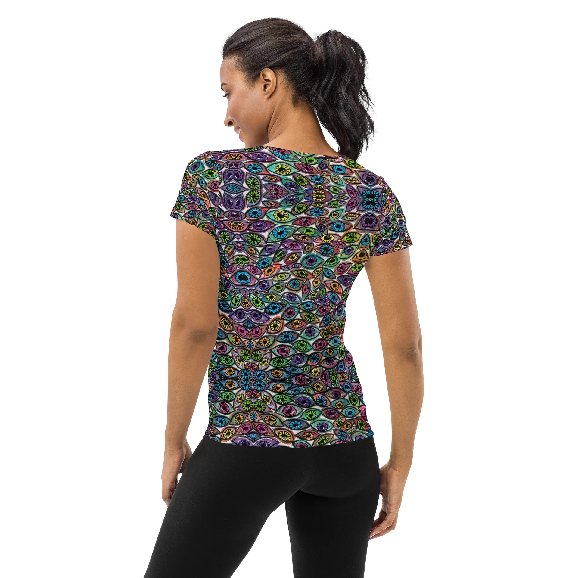 Women's Colorful Eyes Athletic T Shirt | Eye See You Too product image (2)