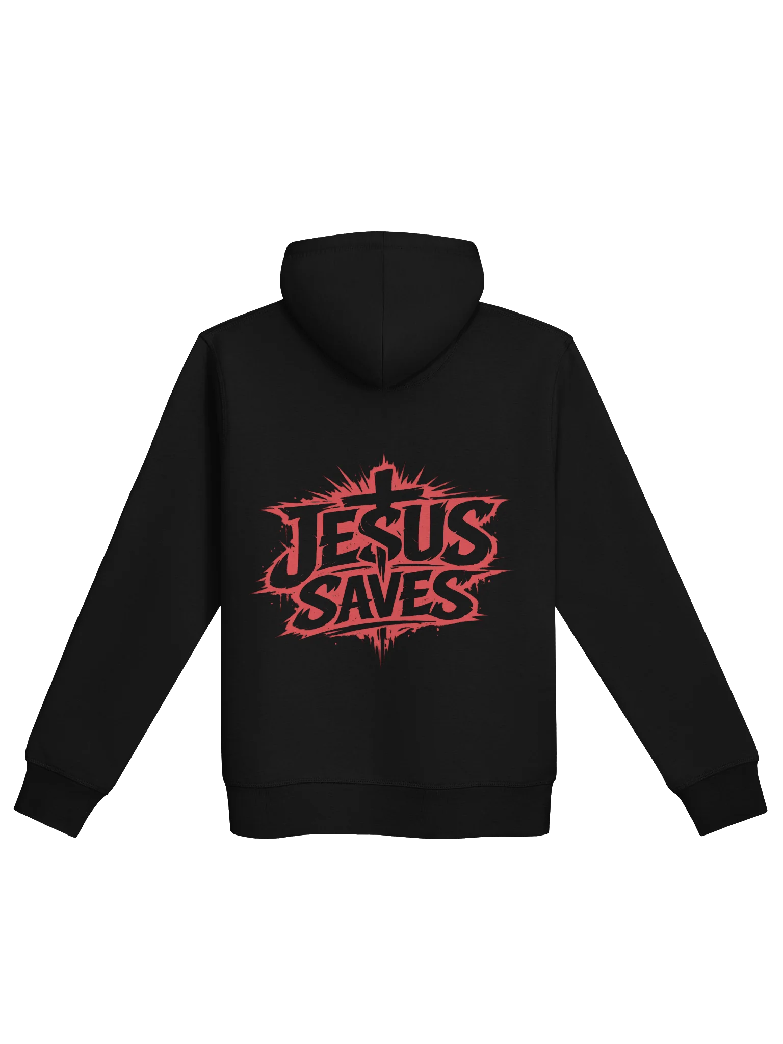 Jesus Saves Hoodie (red tex - back) product image (2)