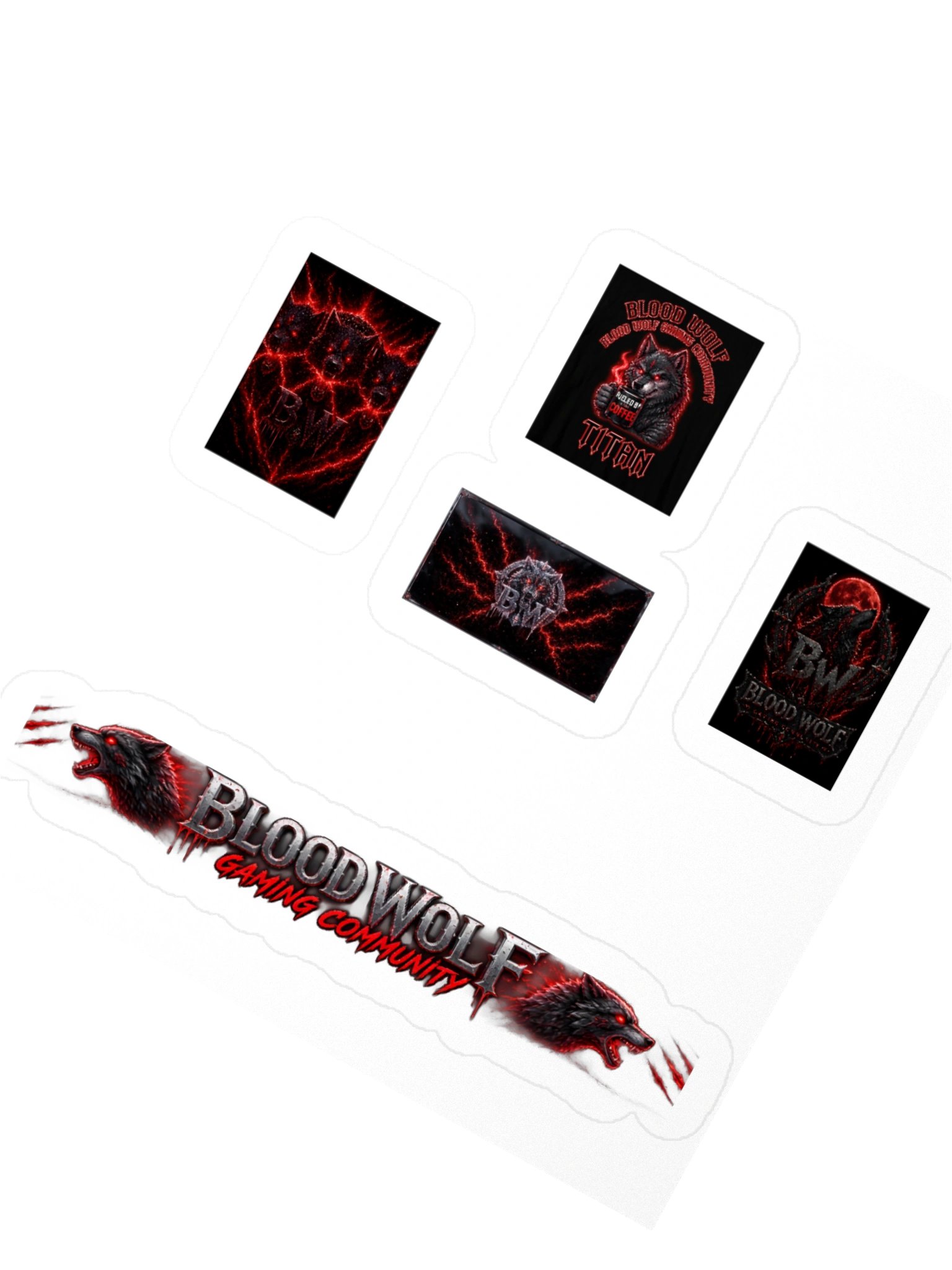 Blood Wolf Gaming Kiss Cut Stickers product image (6)