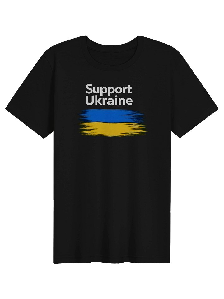 Woman Comfort T-shirt Support Ukraine Flag, black product image (1)