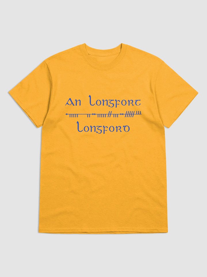 Longford/An Longfort Scholastic style Ogham gold printed T-shirt product image (1)