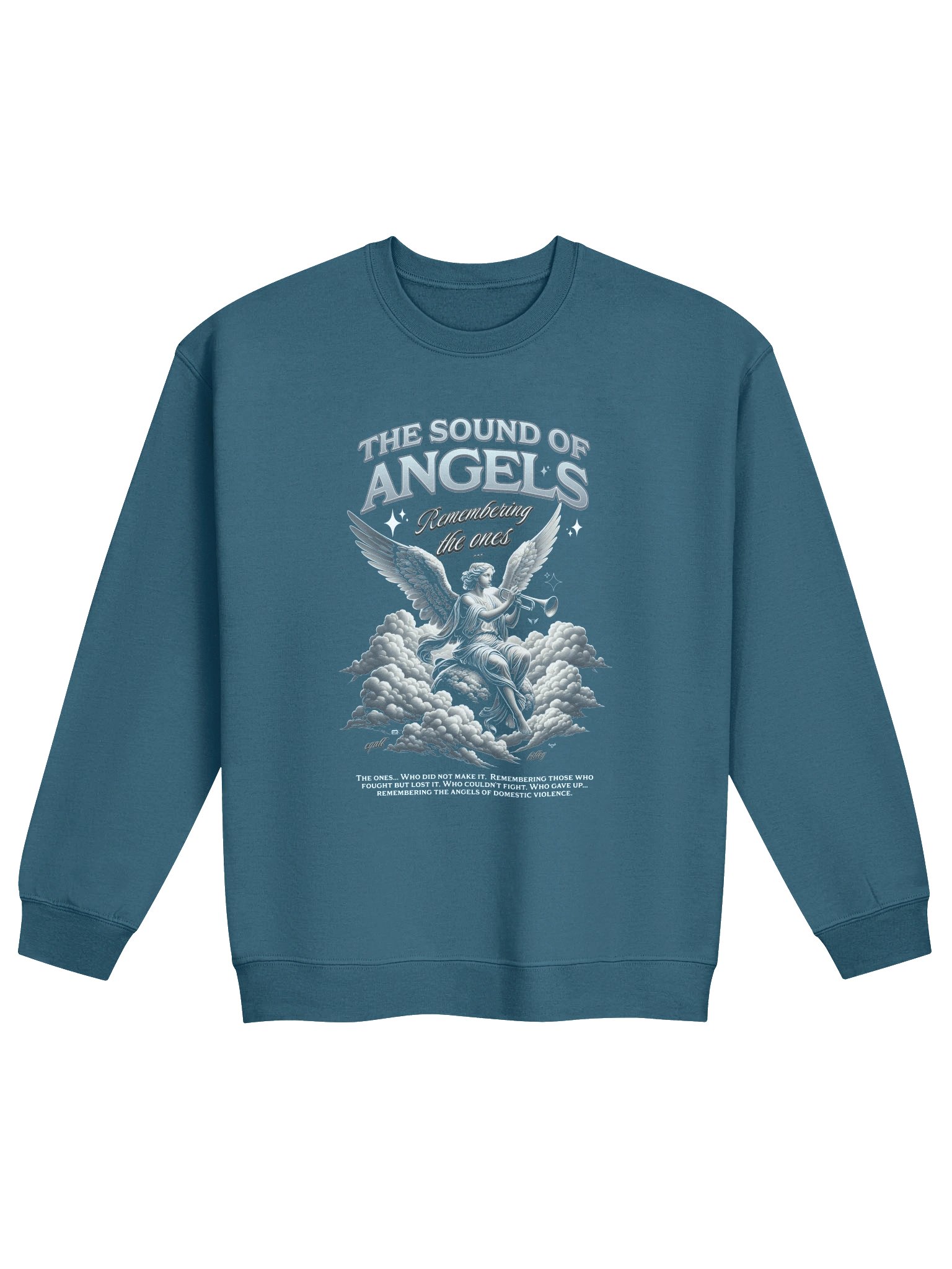 The Sound of ANGELS Unisex Soft Sweatshirt_EQALL® Billog Collection Campaign_Silver / Black product image (2)