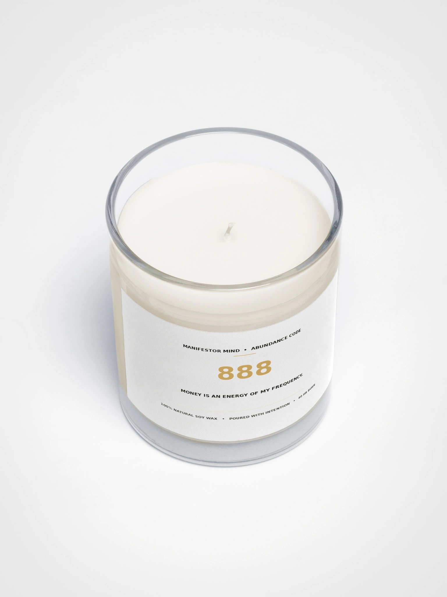 888 Financial Abundance Candle - Unscented Wealth Angel Number Soy Candle product image (3)