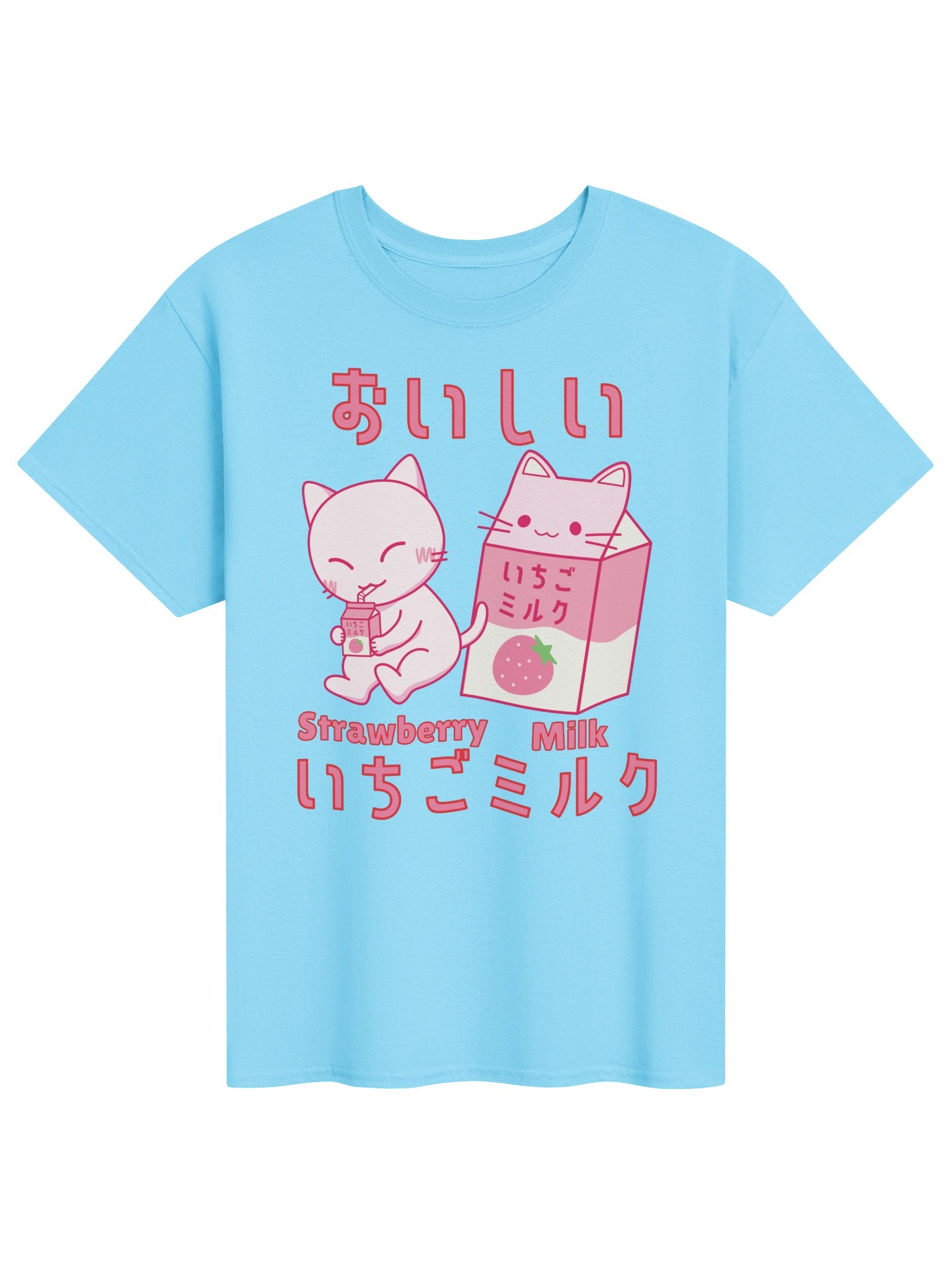Strawberry Milk Cat - Unisex Adult Heavyweight T-shirt product image (1)