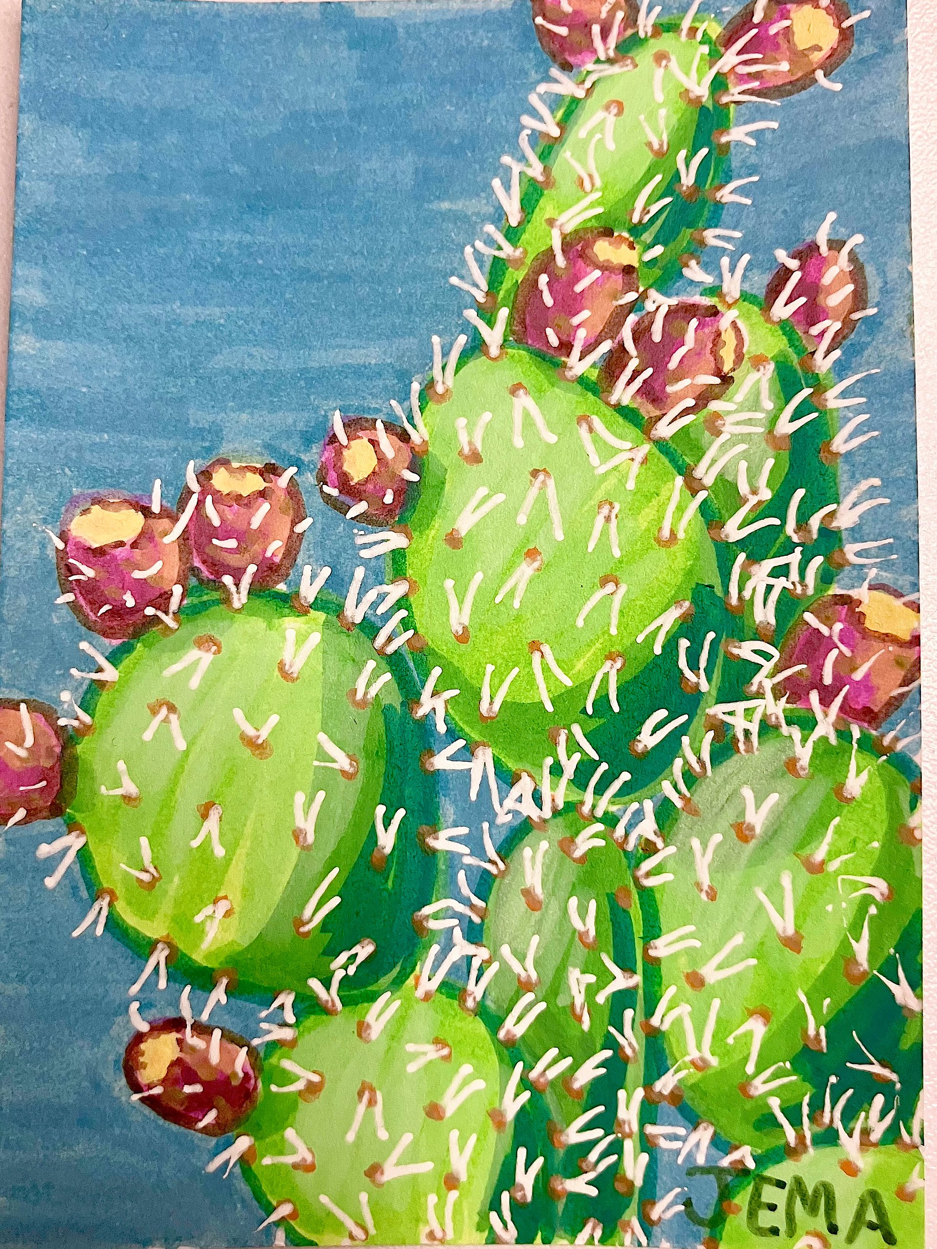 Pretty Prickly Pear ACEO Marker Original Artwork product image (1)