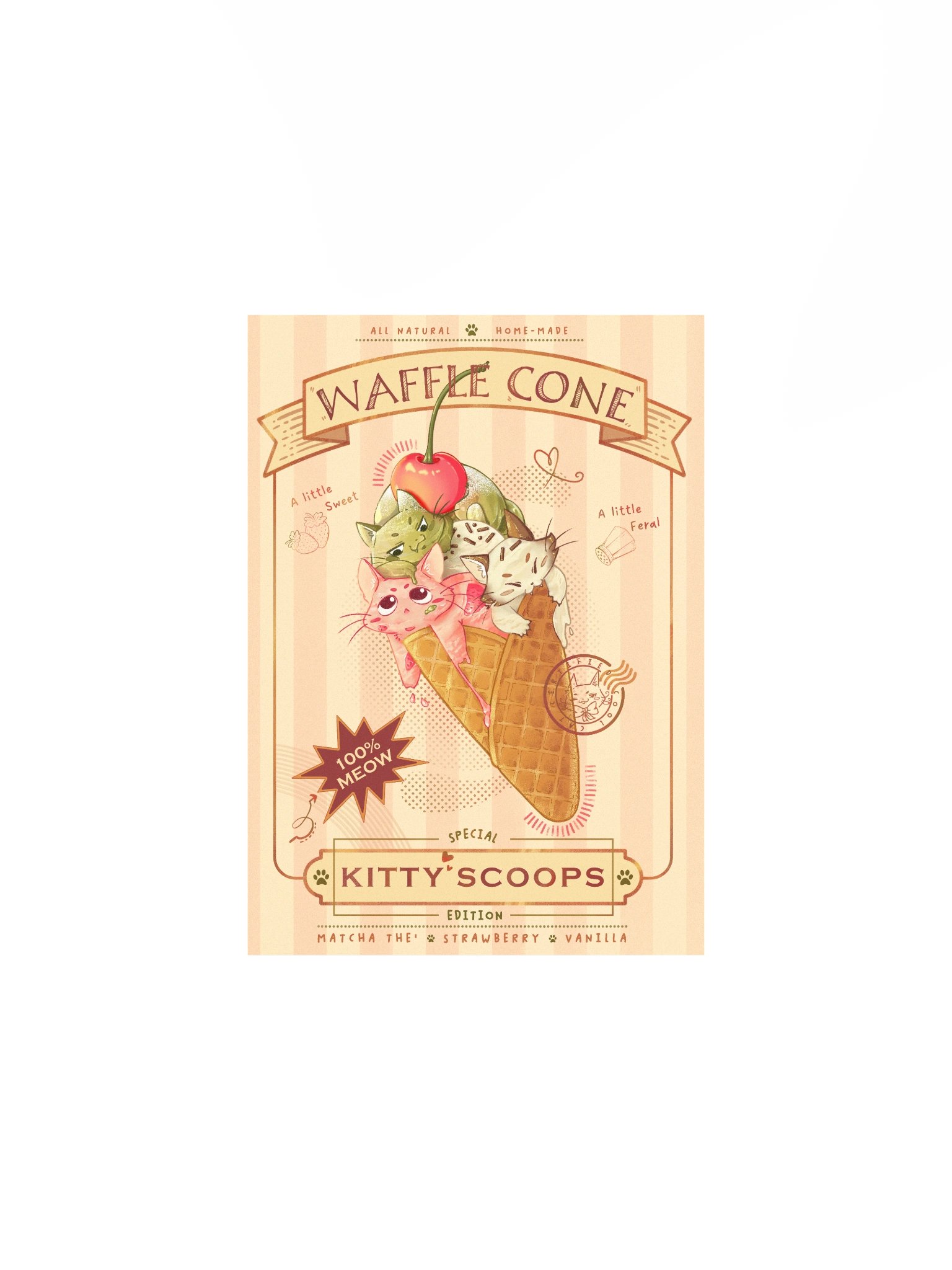Kitty Scoops Waffle Cone Poster product image (2)