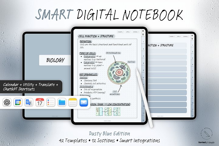 Smart Digital Notebook - Dusty Blue product image (1)