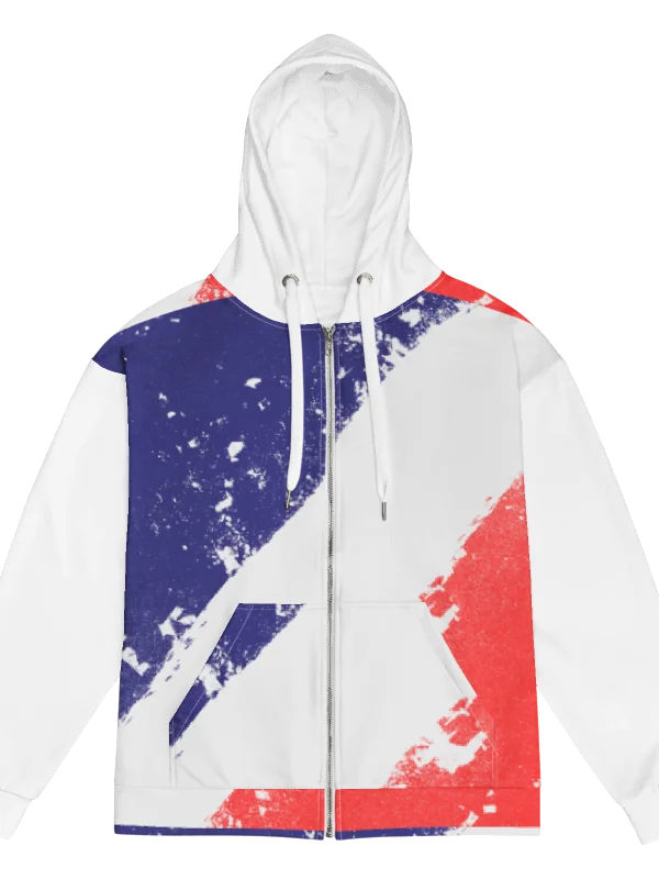 Distressed Flag Stripe Zip Hoodie product image (3)