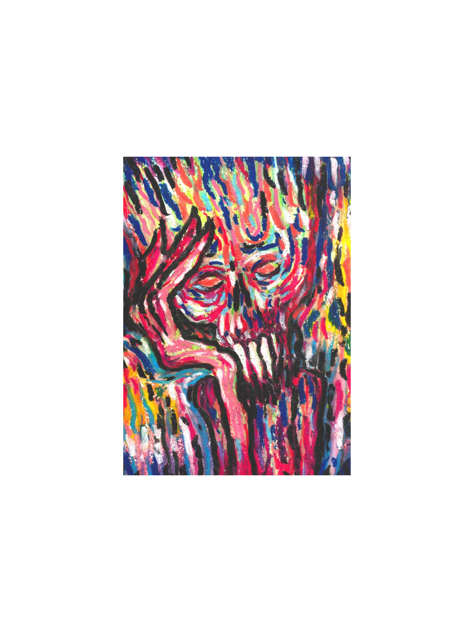 Wandering — Surreal Fantasy Monster Oil Pastel Art Print product image (3)