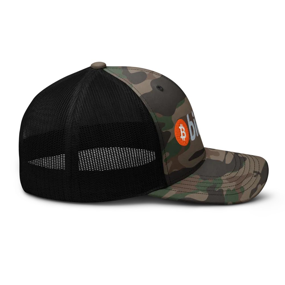 Bitcoin Logo Embroidered Camo Hat product image (5)