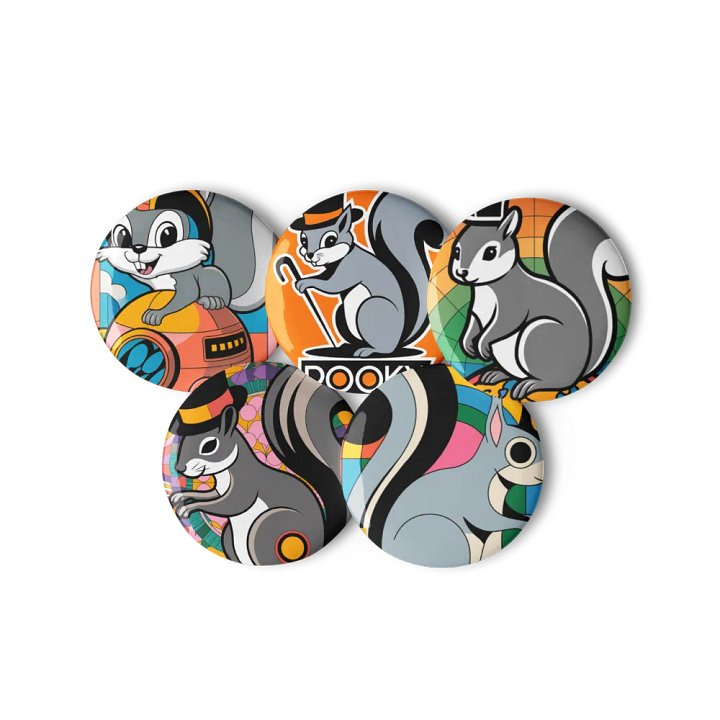 Original Pooky Artwork Buttons: Set of Five- B product image (3)