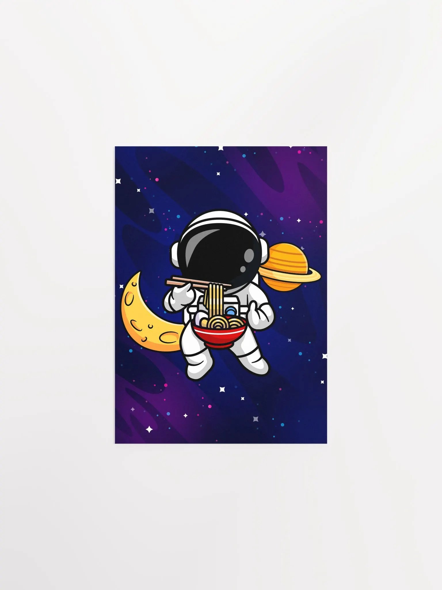 Astronaut & Noodle, Space sushi — space poster, synthwave space, neon space, aesthetic poster product image (6)