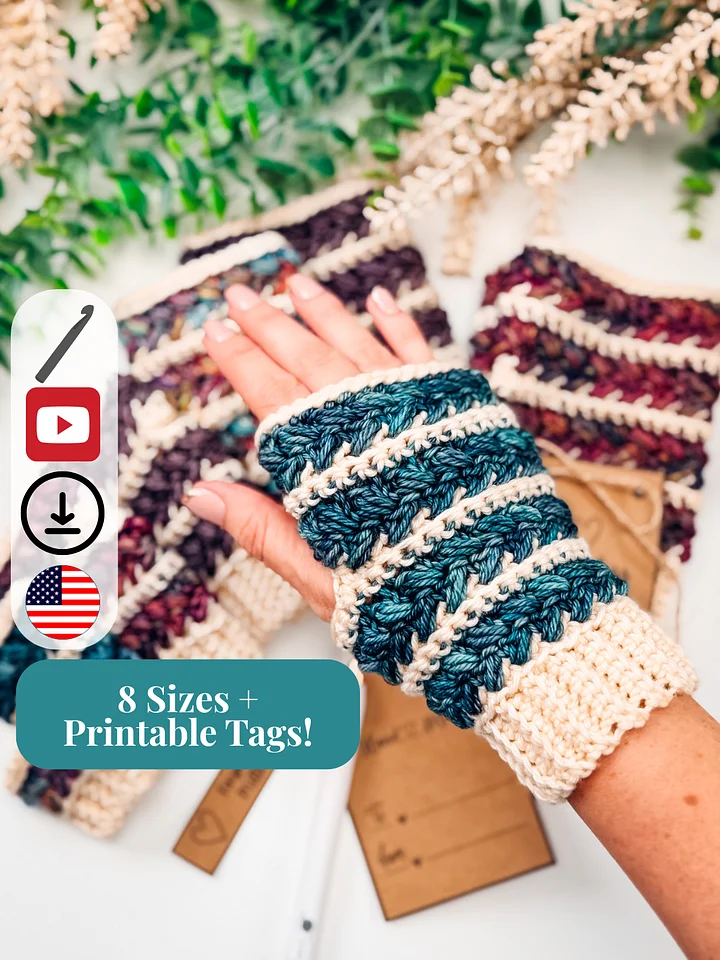 Wheat Stitch™ Crochet Fingerless Mittens product image (1)