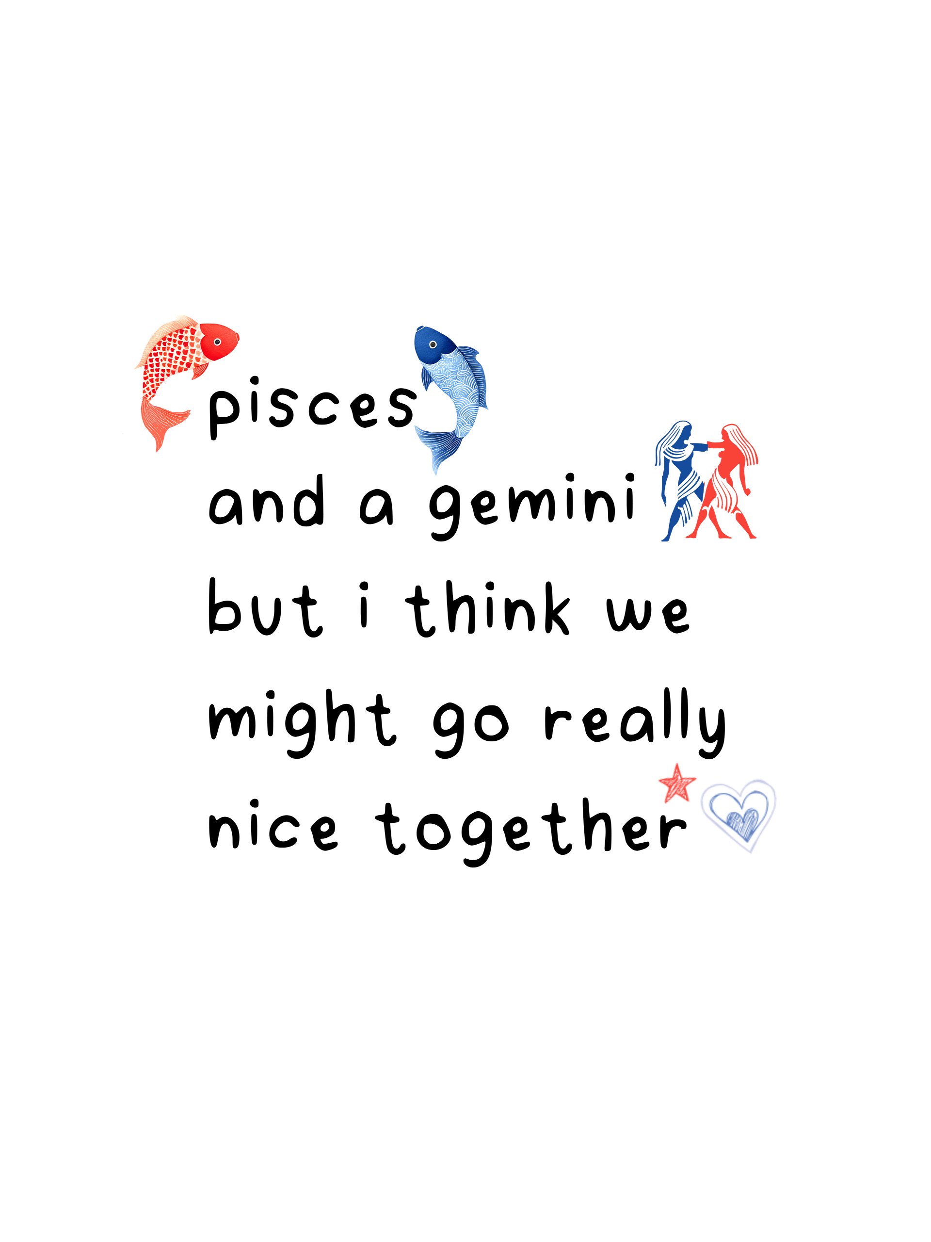 pisces & a gemini sticker product image (1)