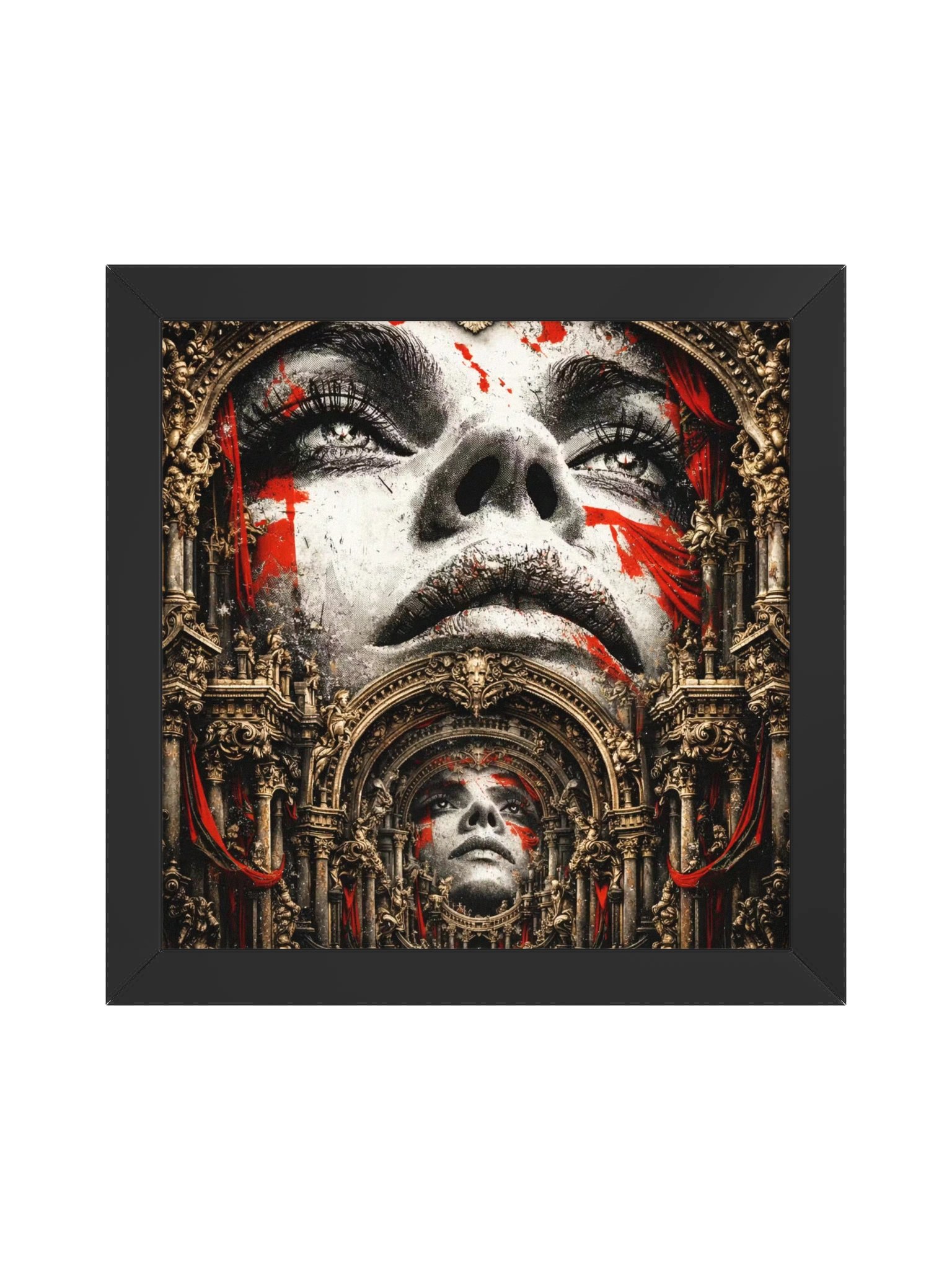 The Sovereign in Reflection – Ornate Recursive Wall Art Portrait product image (1)