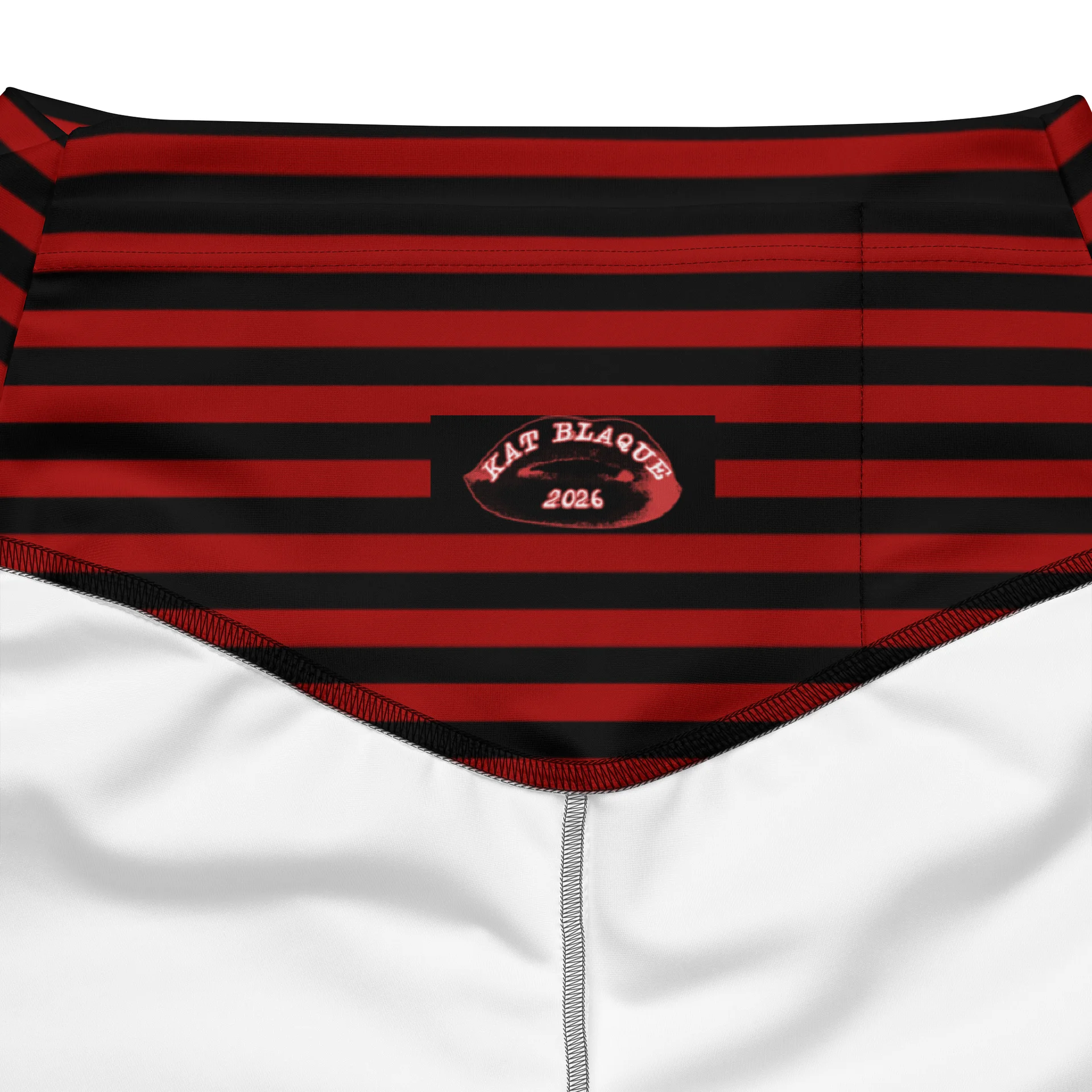 Red and Blaque Stripped Kat Skull Flares product image (6)