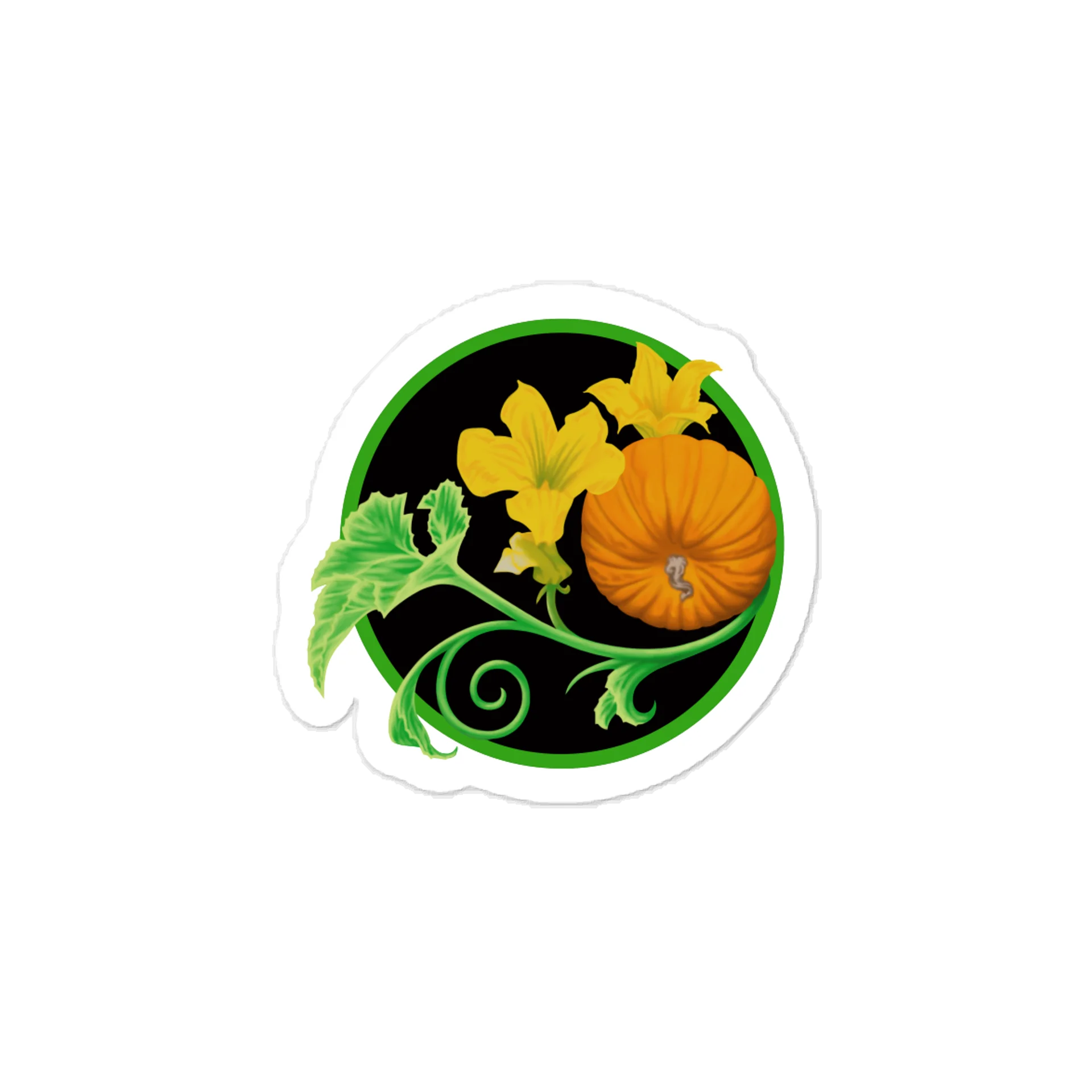 Autumn Pumpkin Blossom Vinyl Decal – Krita Airbrush Fall Harvest Kiss-Cut Sticker product image (1)