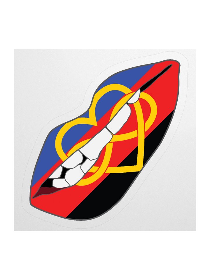 Polyamory Pride Flag Biting Lips Sticker product image (2)
