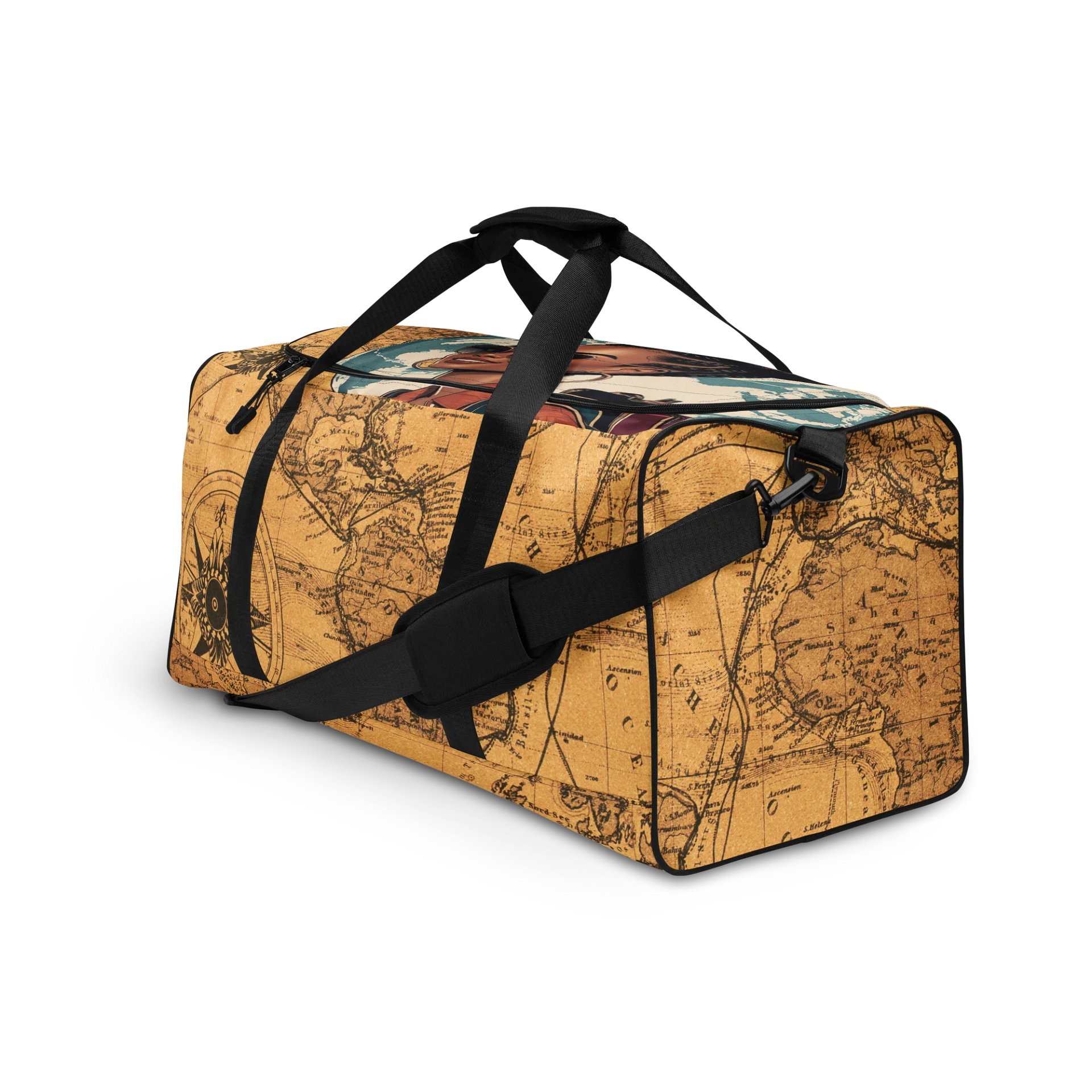 Vintage Americas Map All-Over Duffle Bag product image (3)
