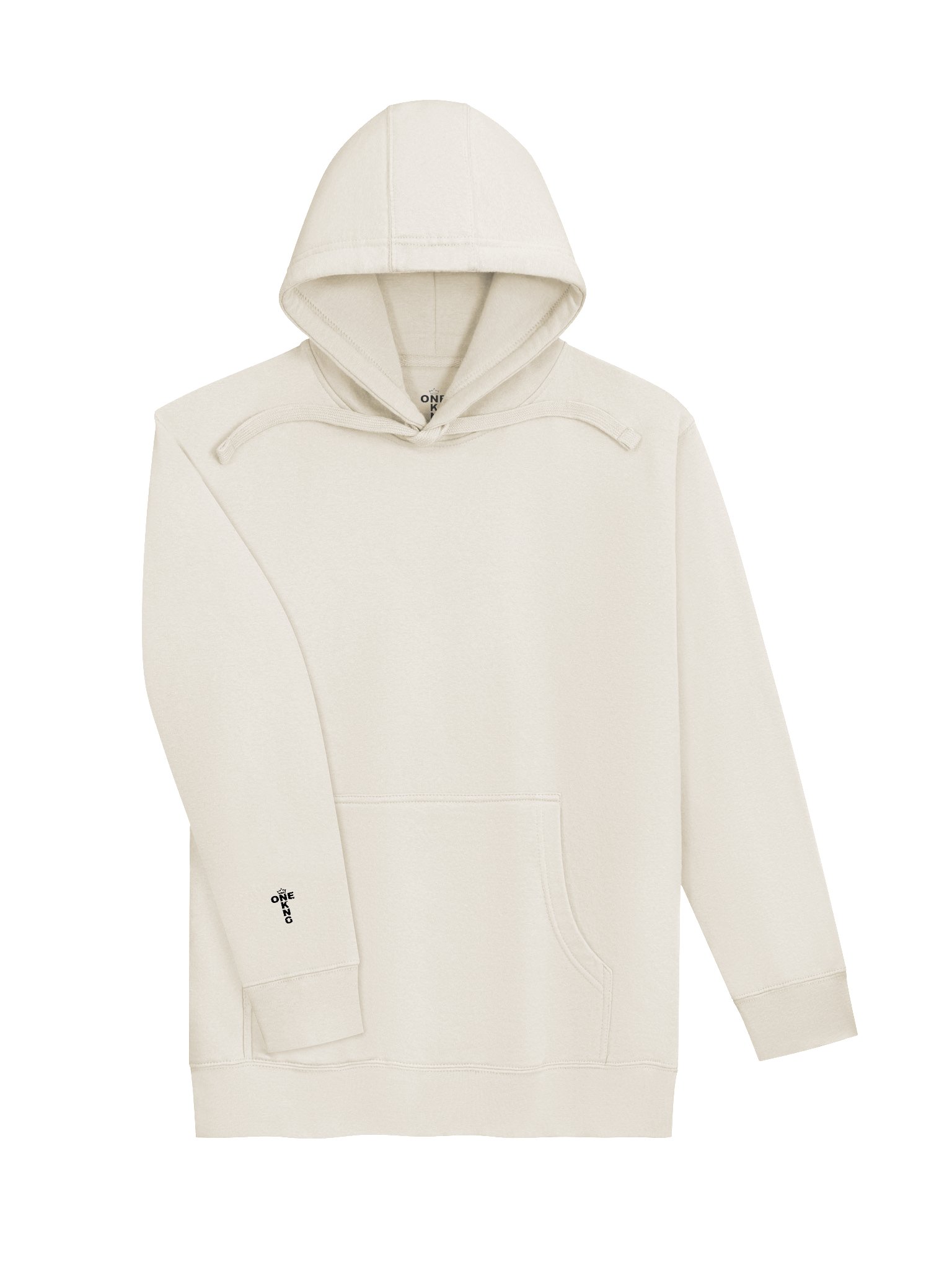 ONE KING True Crown Premium Soft Blend Hoodie with embroidered sleeve logo black print product image (27)