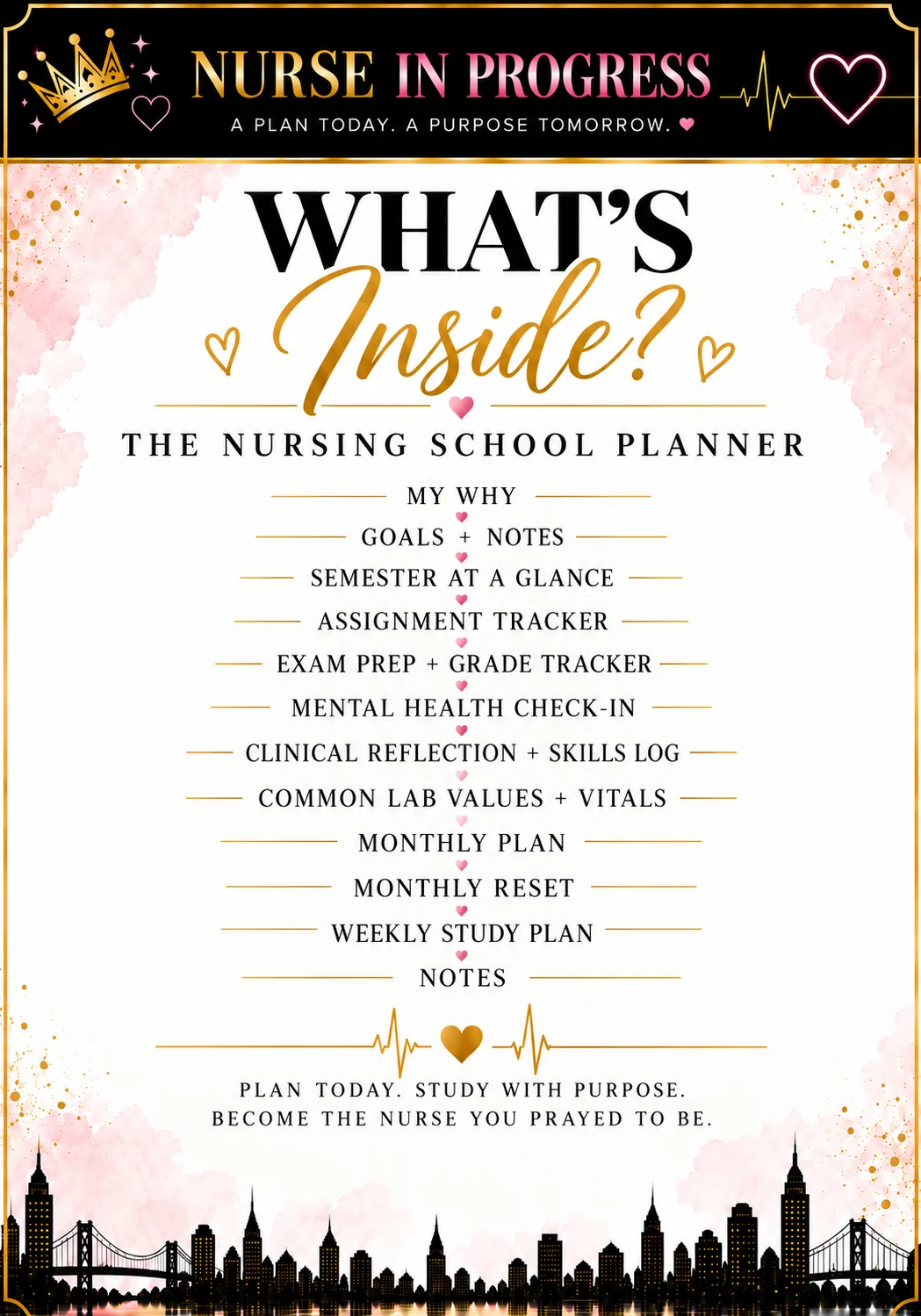 Nurse in Progress — Soft Luxe Nursing Student Planner product image (3)