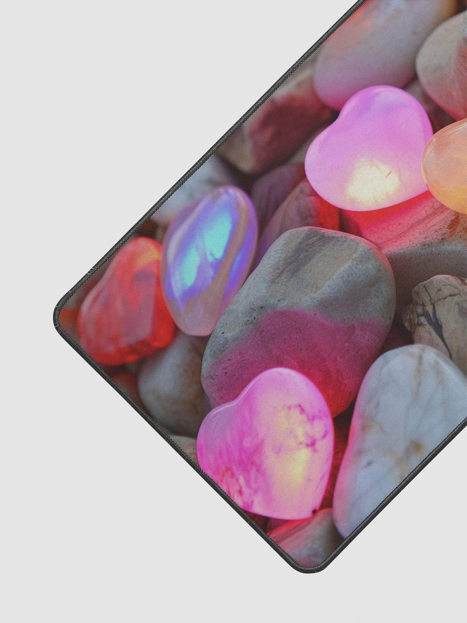 Neon Stone Hearts Desk Mat - Vibrant & Stylish Workplace Accessory product image (3)