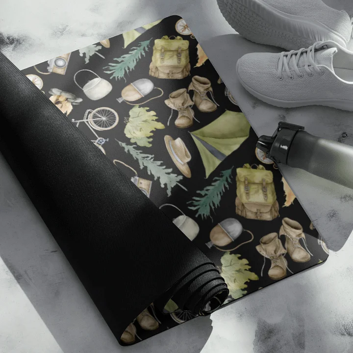 Camping Pattern Yoga Mat by Treasure Pie product image (2)