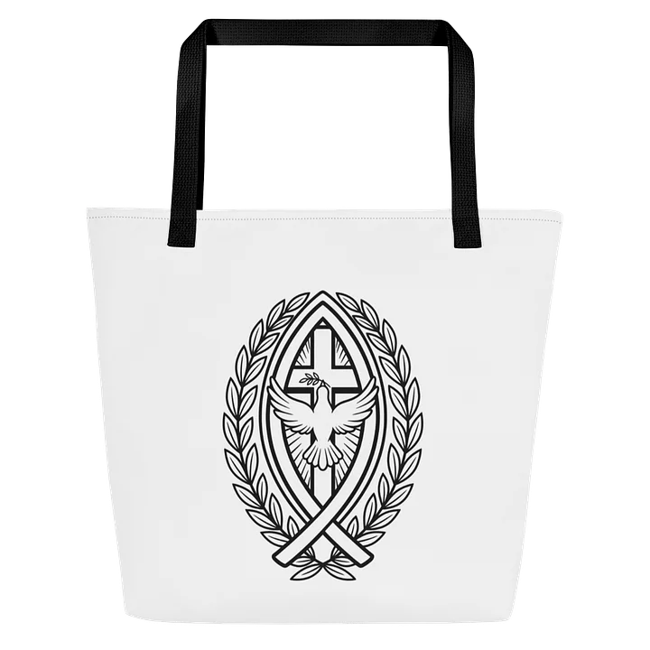 Christian Tote Bag, Cross Dove Ichthus Faith Design, Inspirational Everyday Carry Shoulder Bag Unique Religious Gift product image (1)